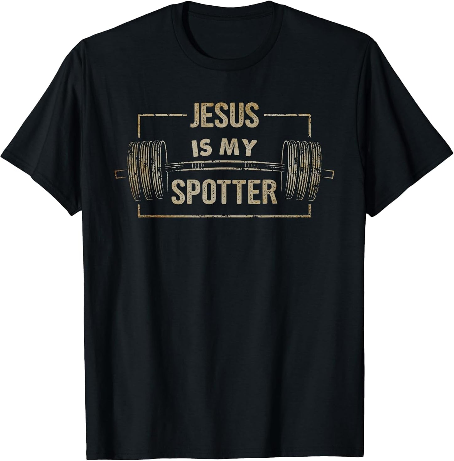 Christian Shirt Funny Gym Jesus is My Spotter Gift