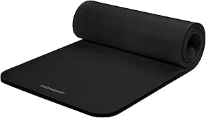 Retrospec Solana Yoga Mat 1" Thick w/Nylon Strap & Women - Non Slip Exercise Mat for Home Yoga, Pilates, Stretching, Floor & Fitness Workouts