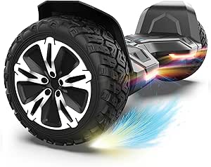 Gyroor Warrior 8.5 inch All Terrain Off Road Scooter with Bluetooth Speakers and LED Lights,Self Balancing Scooter for Kids ages 6-12 and Adults