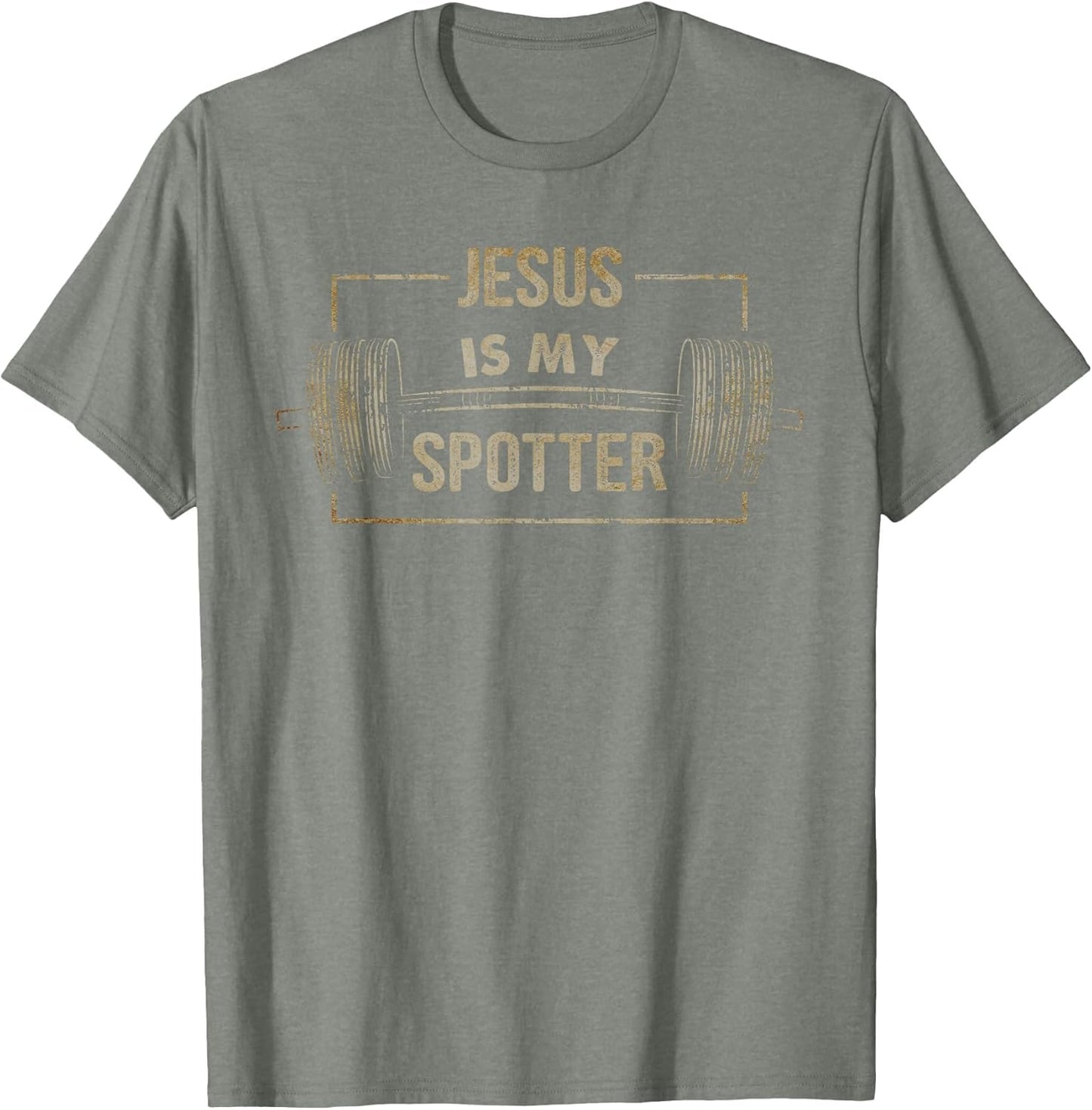 Christian Shirt Funny Gym Jesus is My Spotter Gift