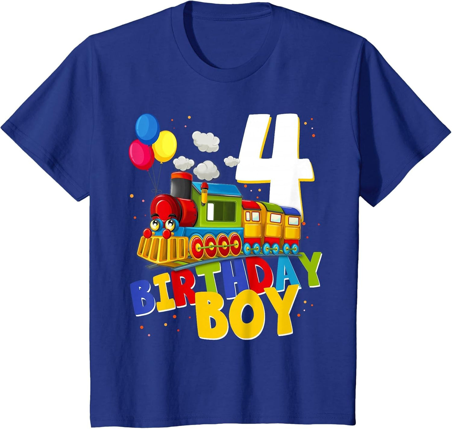 4th Birthday Train Boys Girls 4 Years Old I'm Four Gift