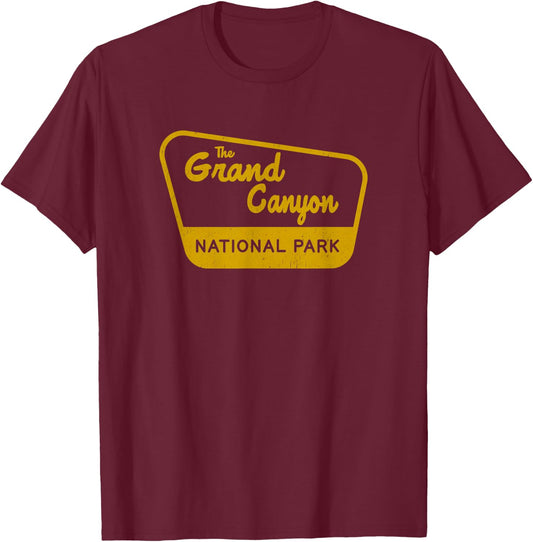 Grand Canyon National Park Vintage Inspired Sign Graphic T-Shirt - T-Shirt | Maroon