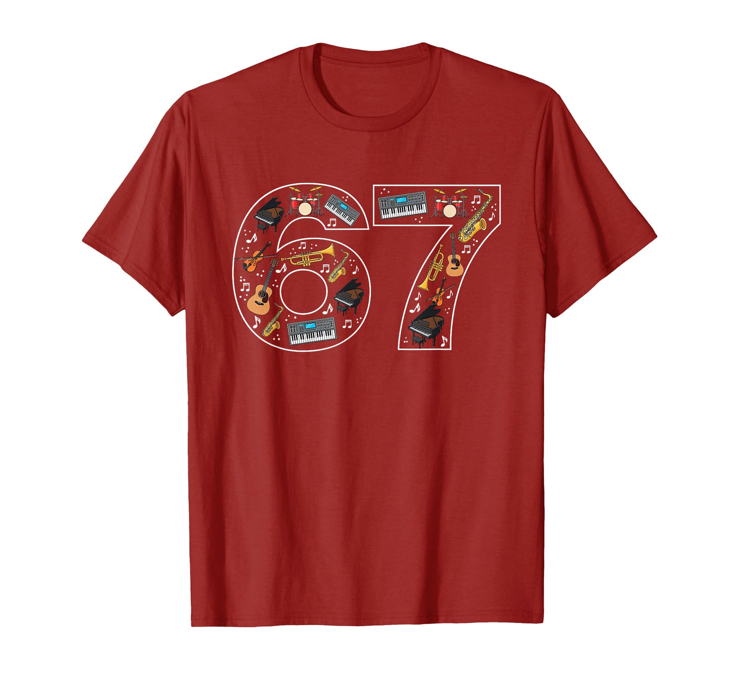 67 Musical Instruments Six Seven Music T-Shirt