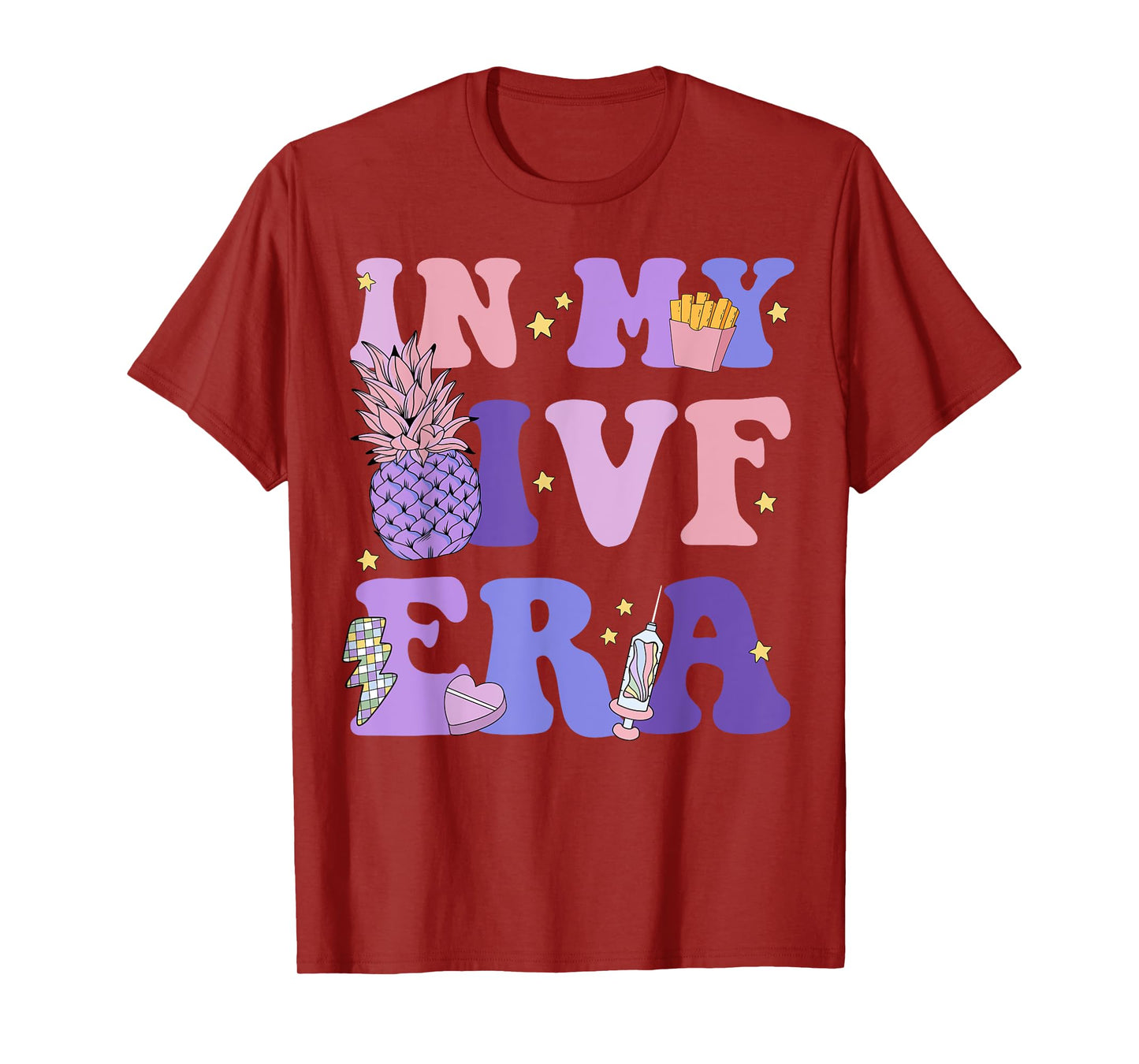 Retro In My IVF Era Transfer Day Sticky IVF Couple Embryo T-Shirt
