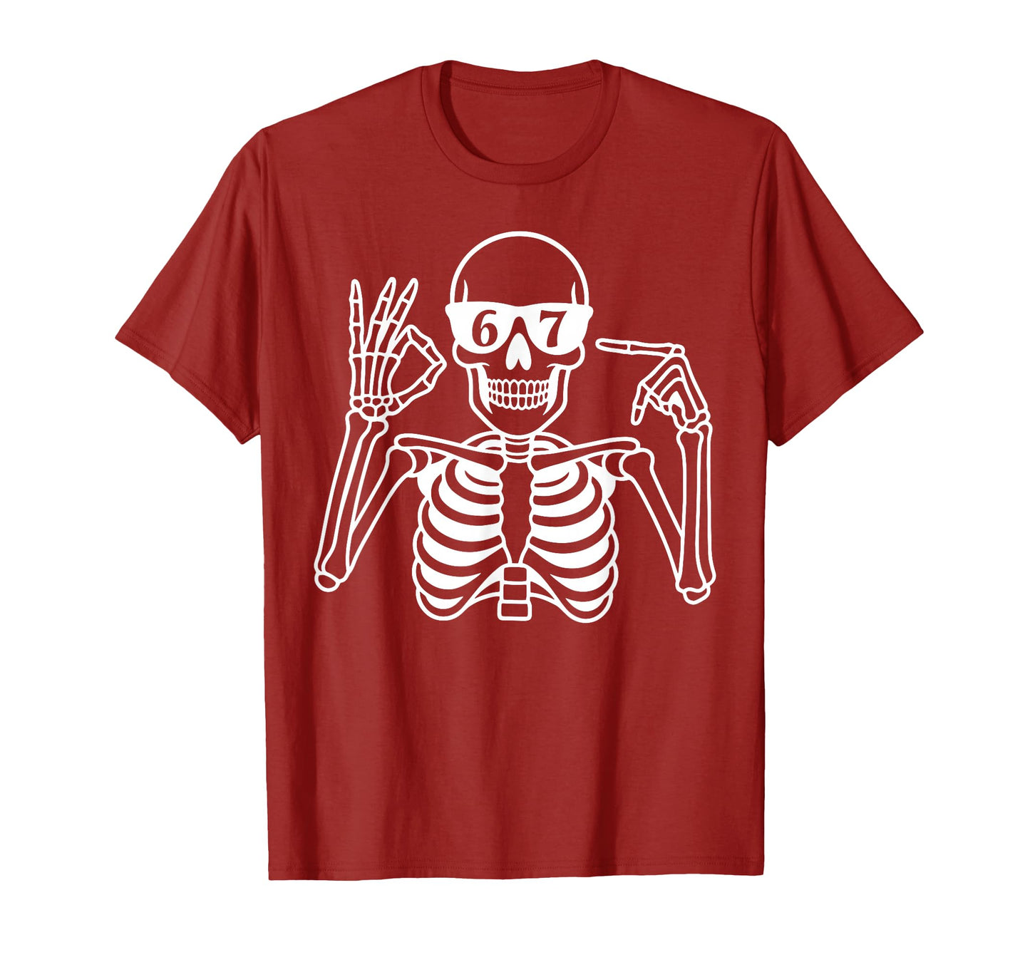 6 7 Meme Skeleton Sunglasses T-Shirt