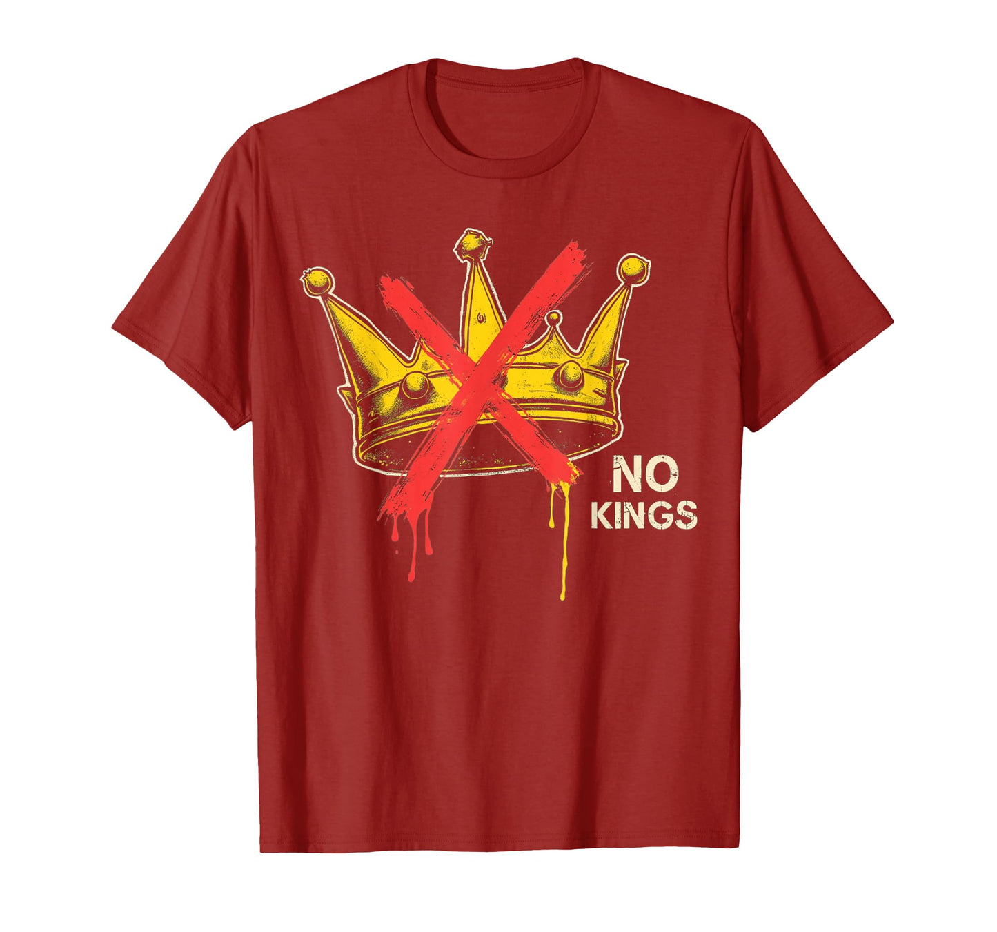 No Kings Protest Sign Defiant Voice Men Women Retro No Kings T-Shirt