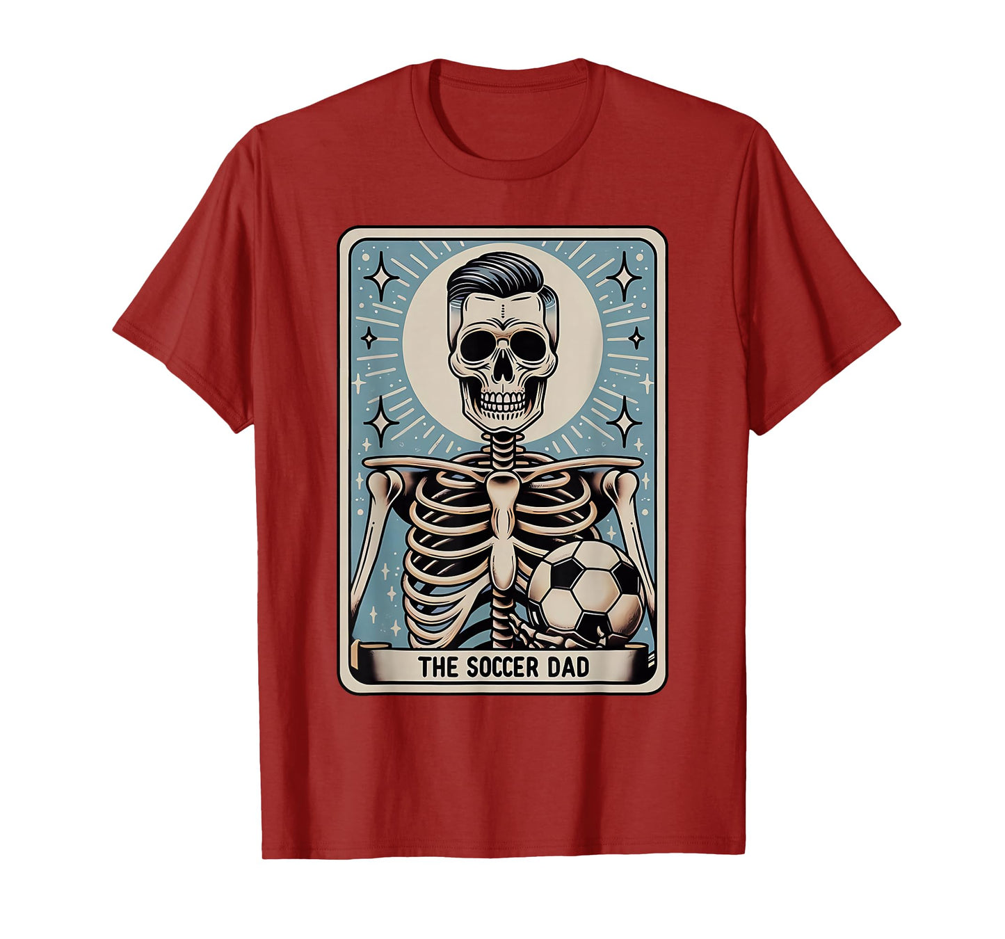 Funny Skeleton Soccer Dad Tarot Card Halloween Sport Lover T-Shirt
