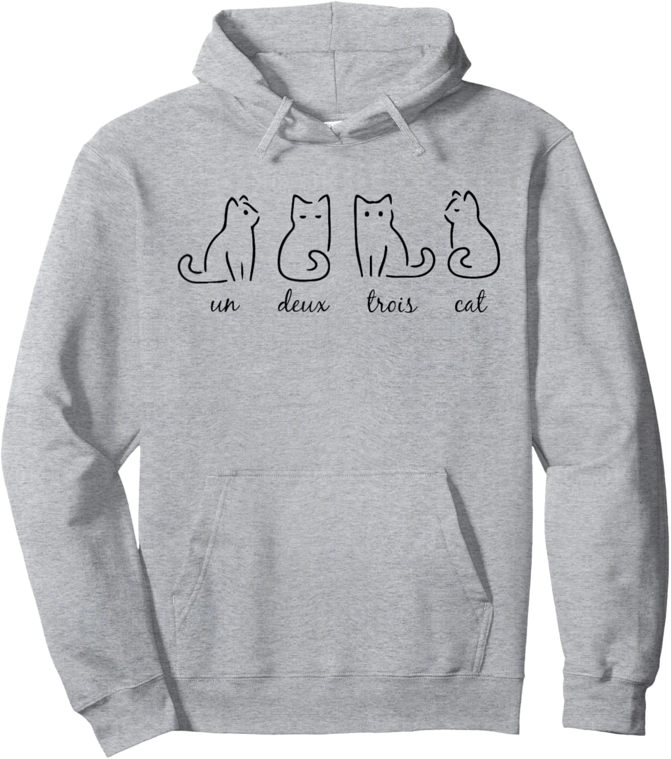 Un Deux Trois Cat Cute Kitten Funny French Cat lover Women Girls Kids Hoodie - Hoodie | Ash