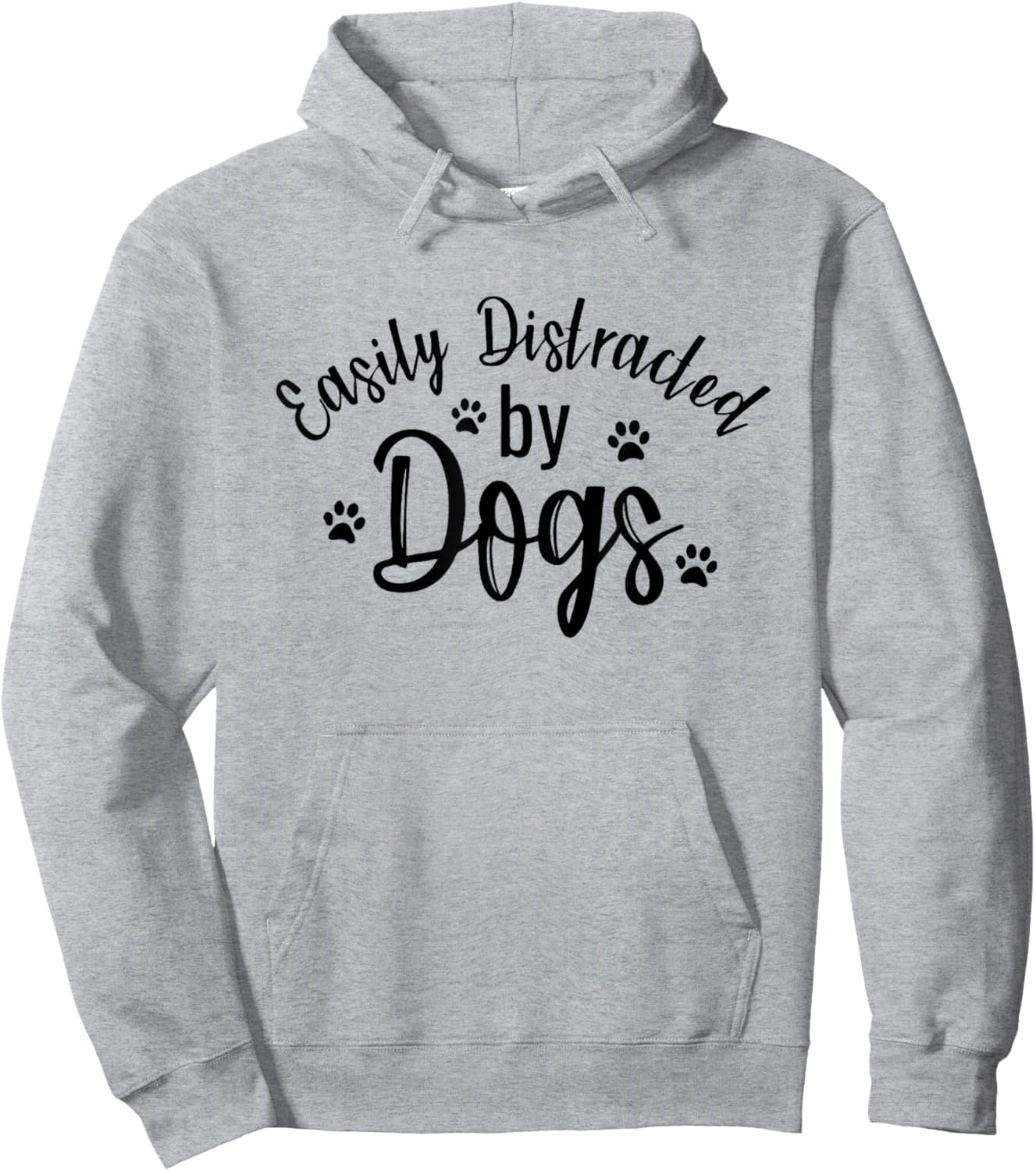 Easily Distracted By Dogs Dog Lover Funny Men Women Girls Kids Hoodie - Hoodie | Ash