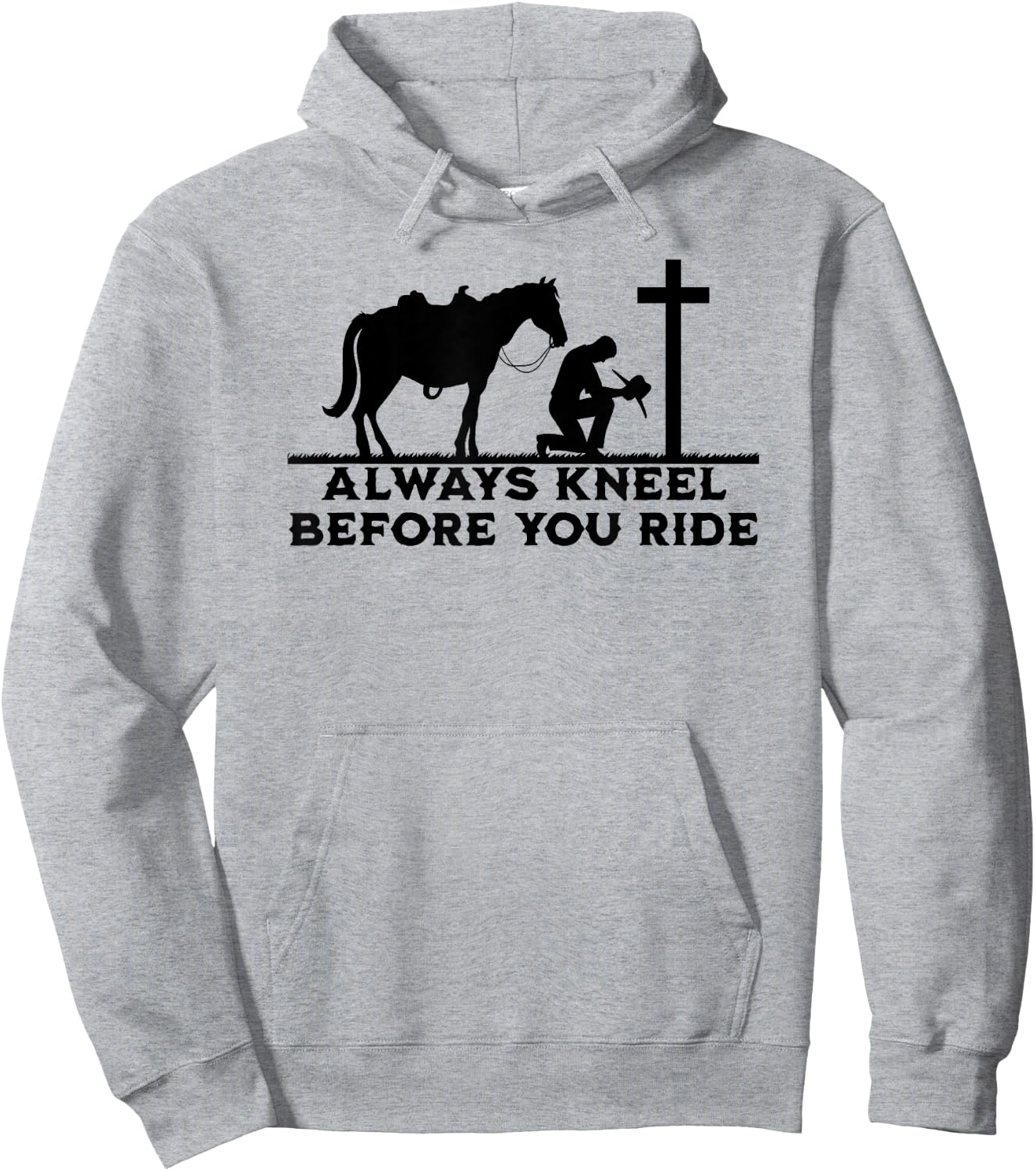 Cowboy Kneeling At Cross Christian Jesus Western Style Men Hoodie - Hoodie | Ash