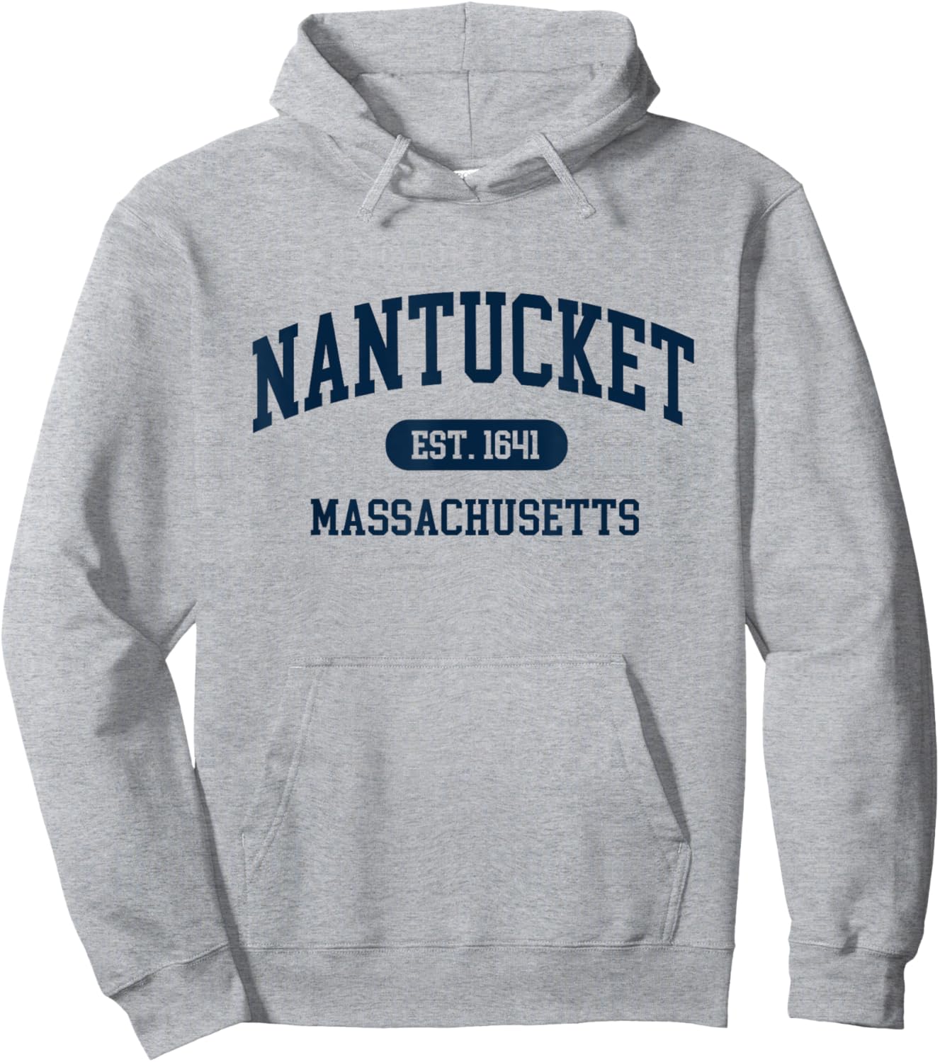 Nantucket Est 1641 Massachusetts MA Retro Varsity Style Hoodie - Hoodie | Ash