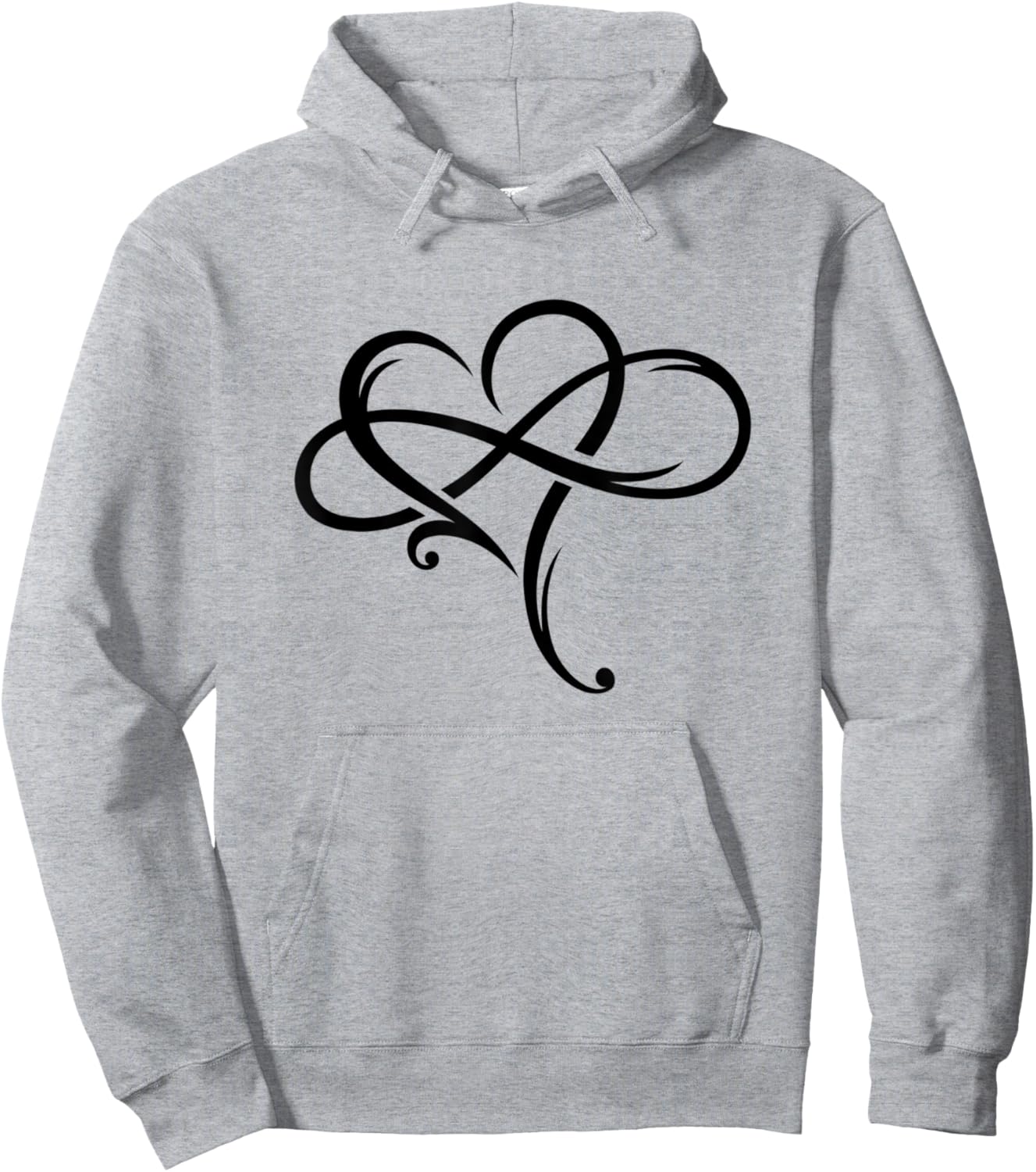 Cute Heart for Valentine's Day with Infinity Symbol in love Hoodie - Hoodie | Ash