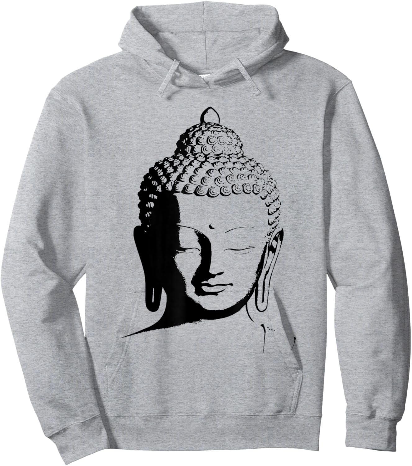 Zen Buddha Head Buddhism Graphic Meditation Spiritual Design Hoodie - Hoodie | Ash