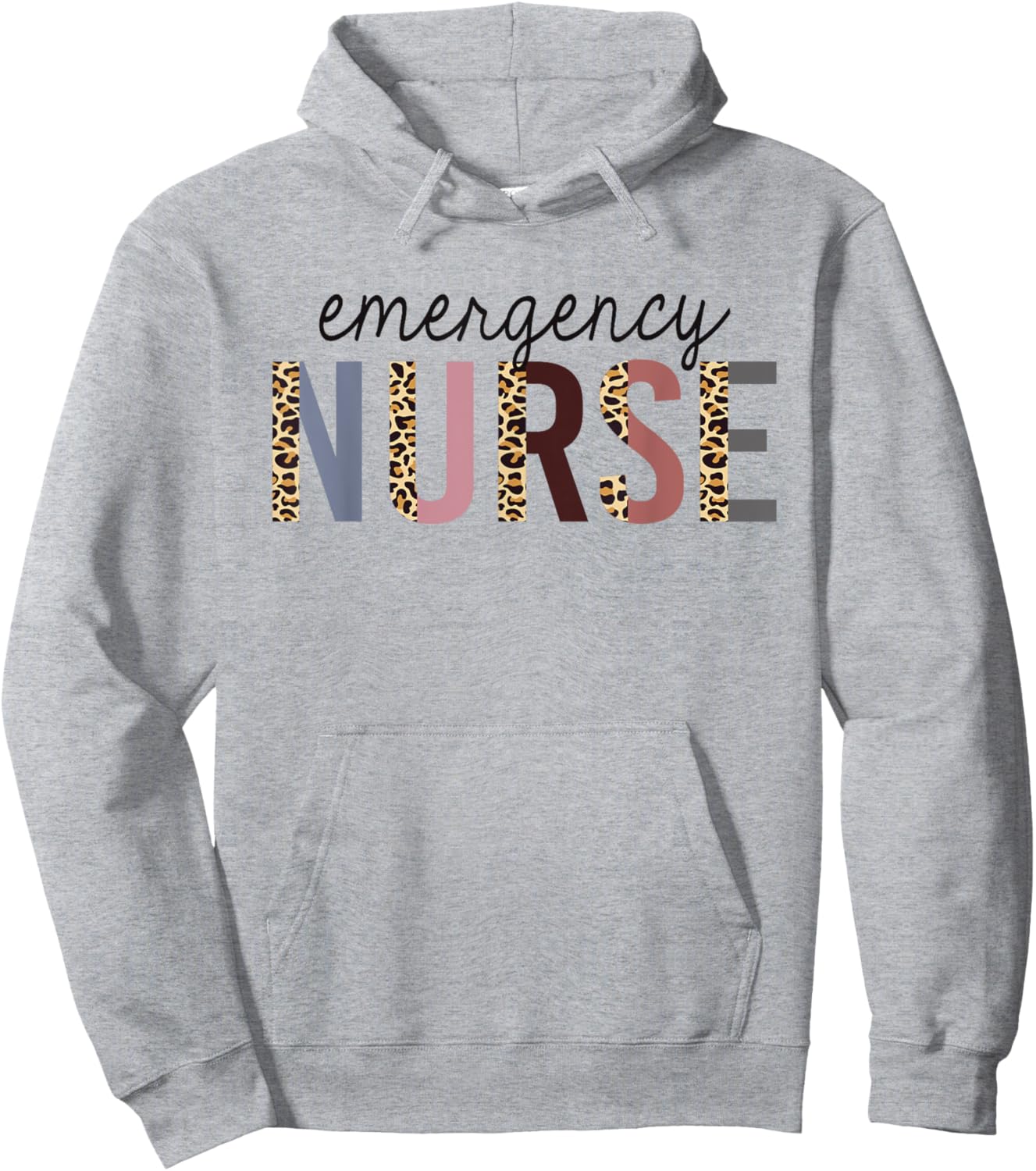 Emergency Nurse Leopard Print ER Nurse Nursing School Women Hoodie - Hoodie | Ash