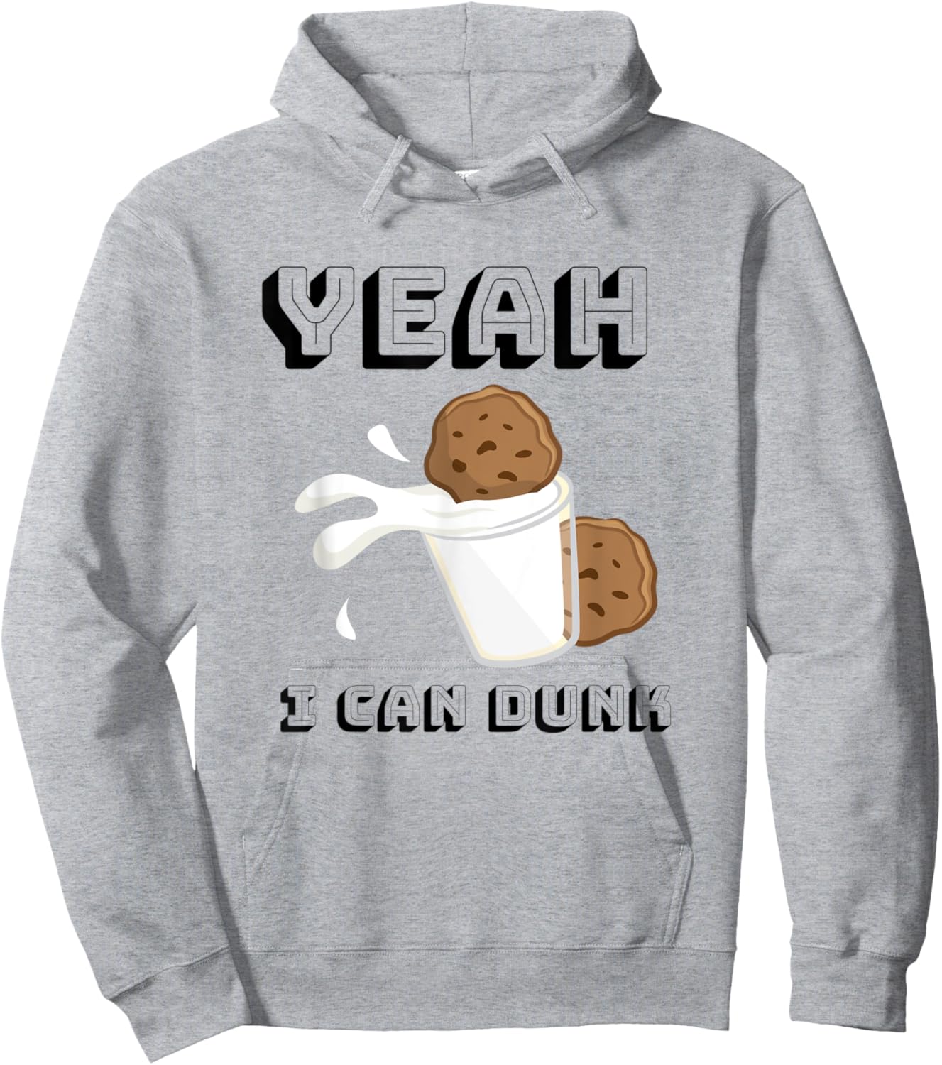 Yeah I Can Dunk Milk & Cookies Basketball Cookie Hoodie - Hoodie | Ash