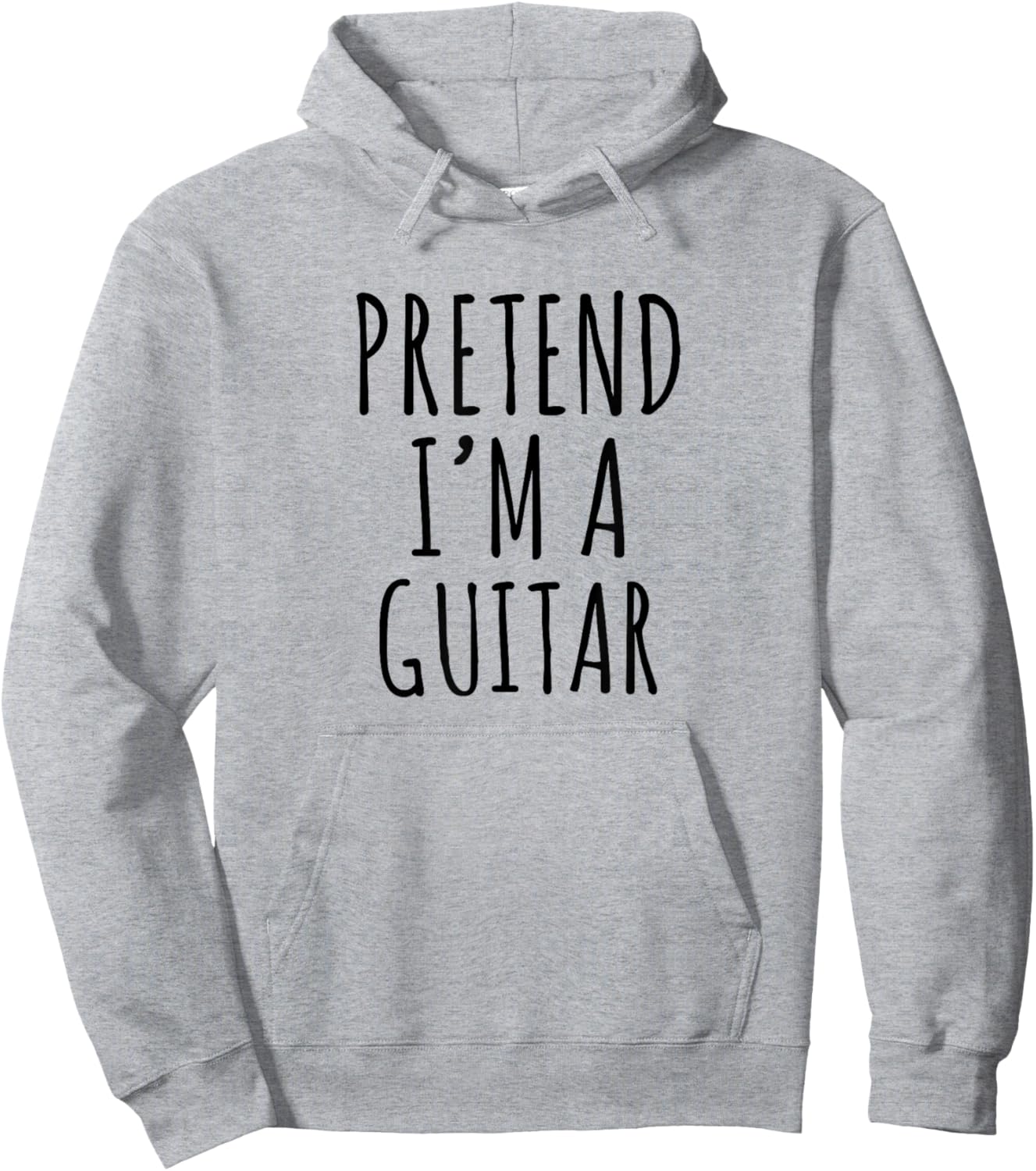 Pretend I’m a Guitar Musician Humor Typography Graphic Hoodie - Hoodie | Ash