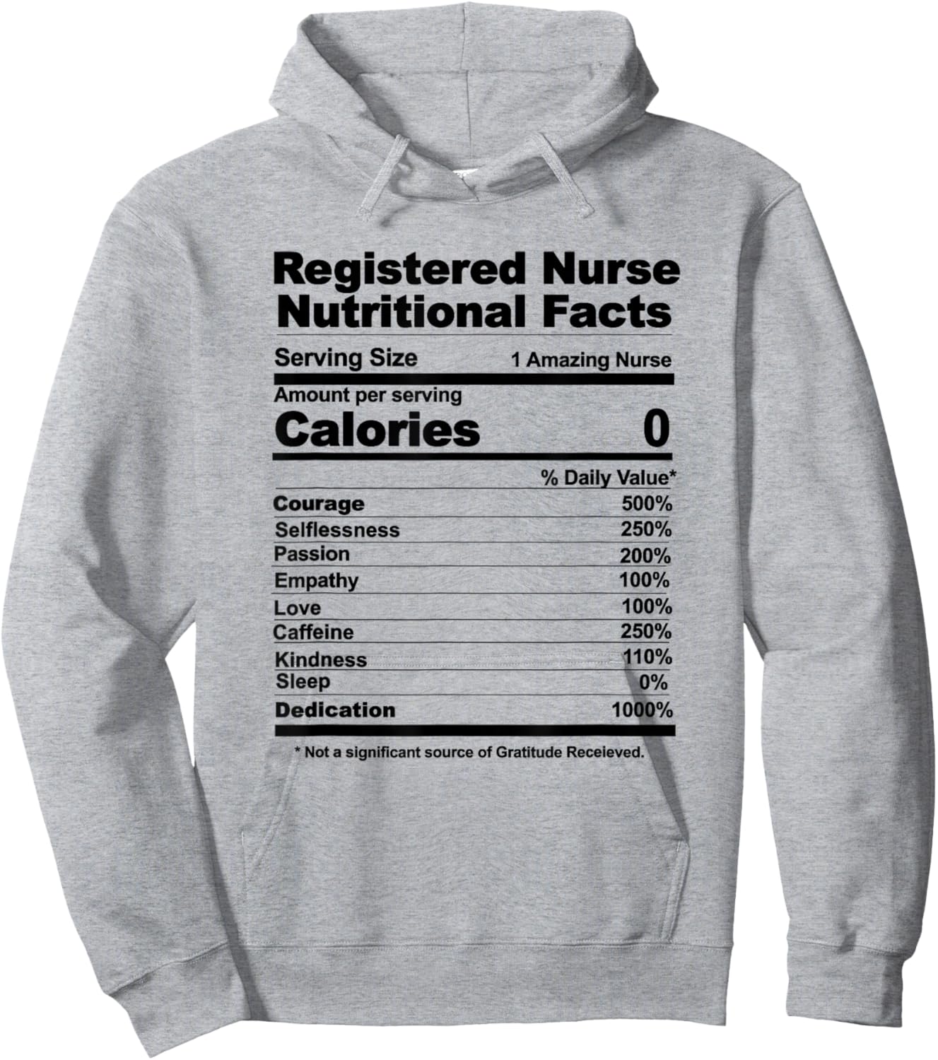 Registered Nurse nutritional facts Hoodie - Hoodie | Ash