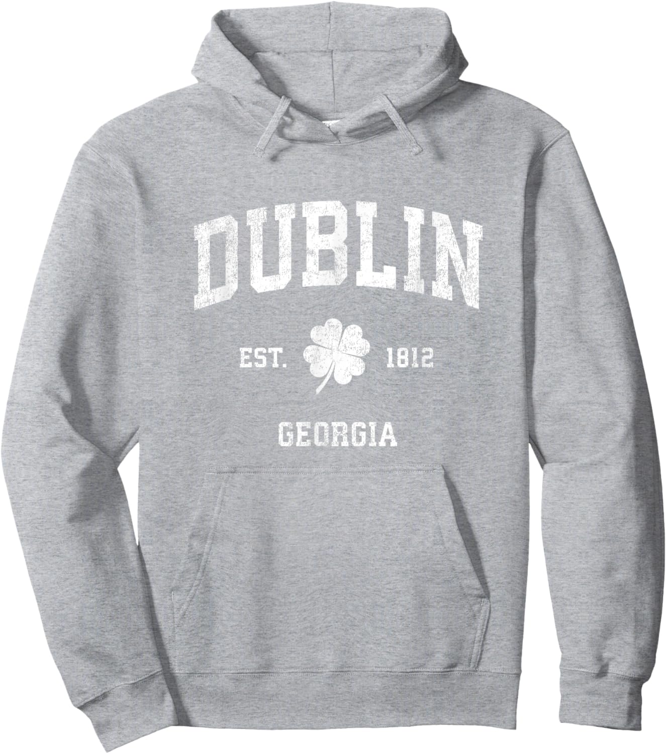 Dublin Georgia Vintage Shamrock Sports Hoodie - Hoodie | Ash