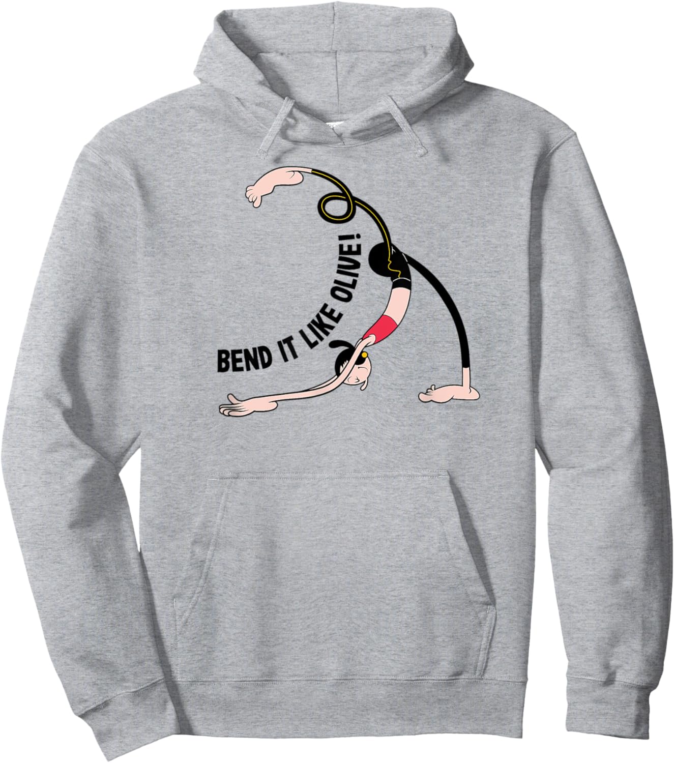 Olive Oyl "BEND IT LIKE OLIVE!" Yoga Hoodie - Hoodie | Ash