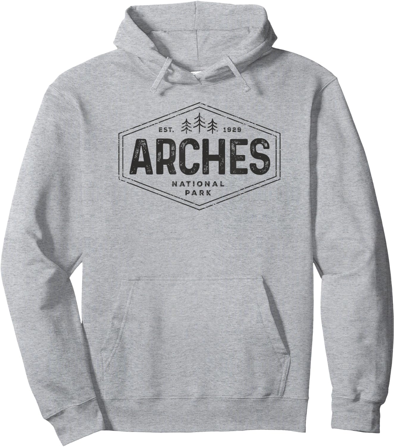 Arches National Park Utah Hiking Women Men Hexagon Badge Hoodie - Hoodie | Ash