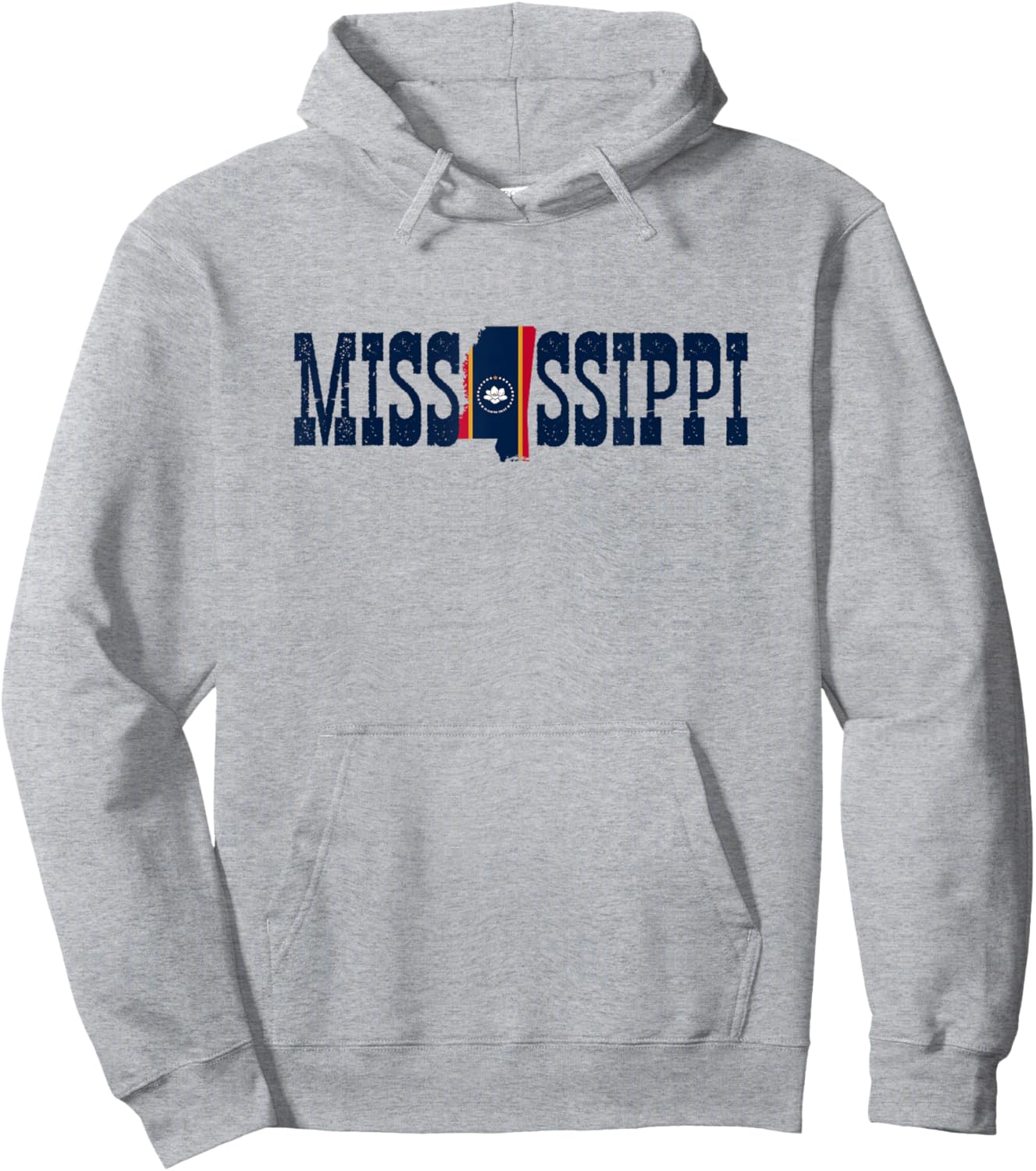 Jersey Mississippi Clothing Souvenir Men Mississippi State and Mississippi Flag Pride Hoodie - Hoodie | Ash