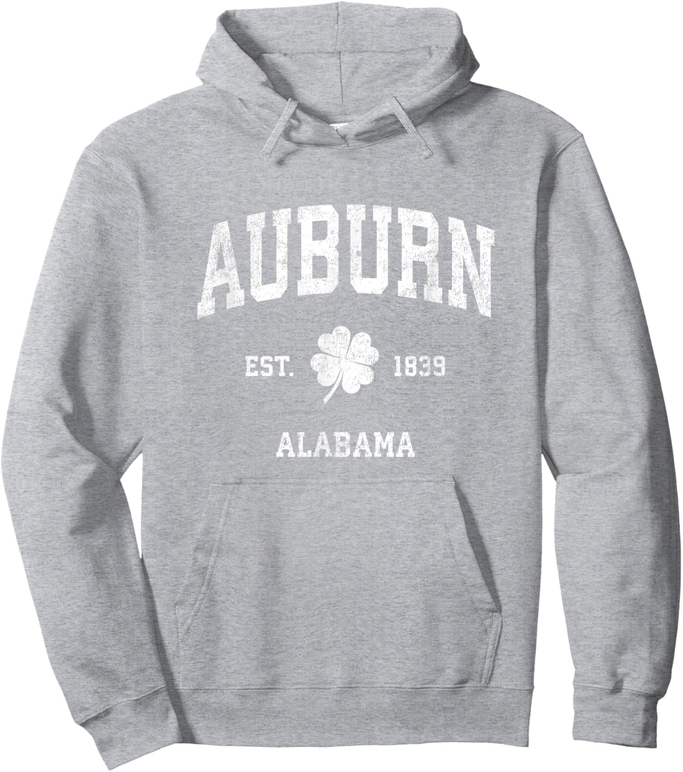 Auburn Alabama Vintage Shamrock Sports Hoodie - Hoodie | Ash