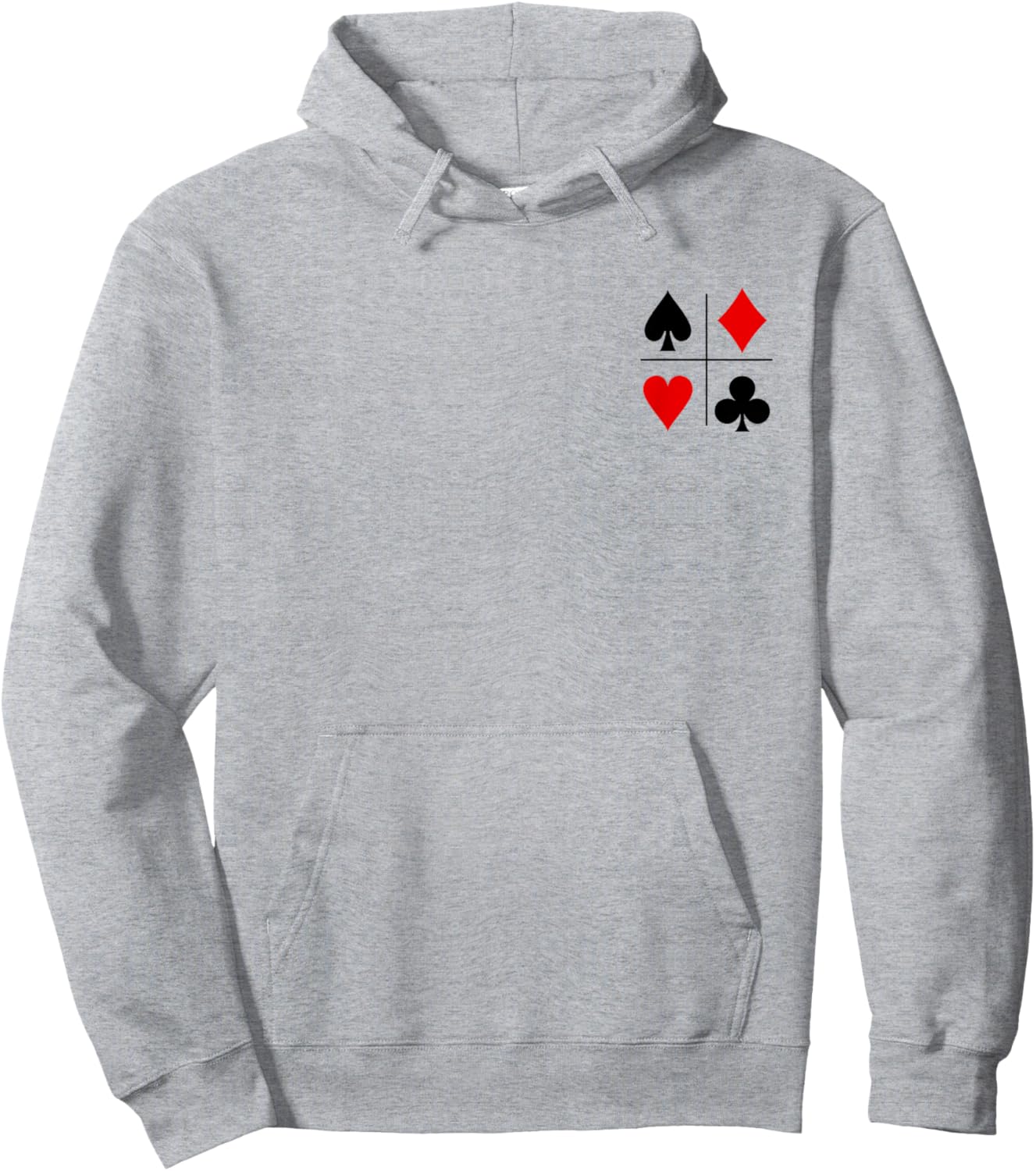 Diamonds Spades Hearts Clubs Playing Card Suits Poker Hoodie - Hoodie | Ash
