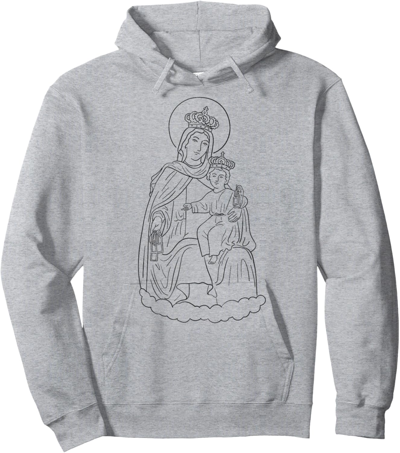 Lady of Mount Carmel - Virgin of Carmel - Virgen del Carmen Hoodie - Hoodie | Ash