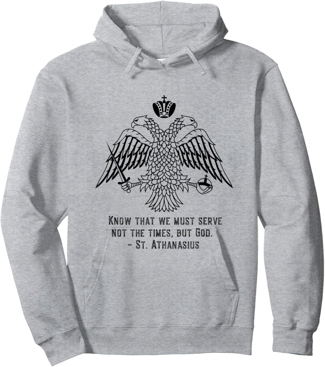 Eastern Orthodox Christian Eagle Saint Athanasius Hoodie - Hoodie | Ash