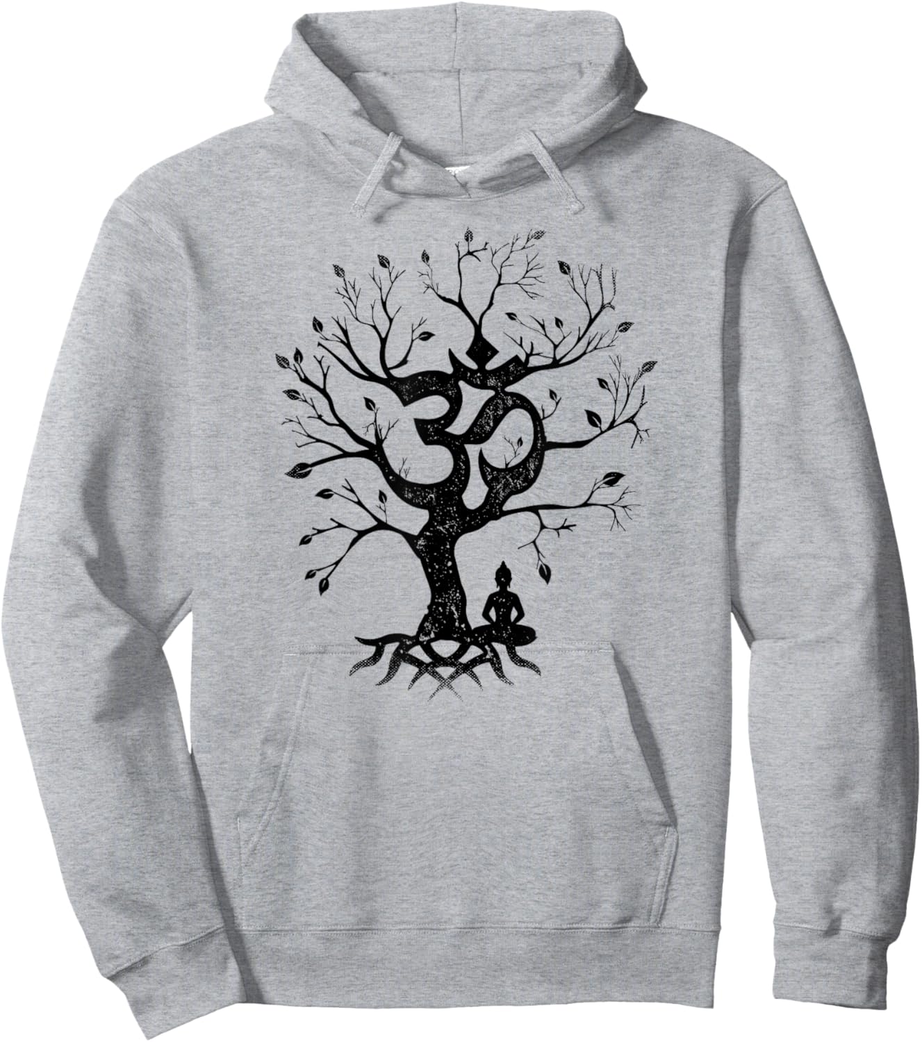 Tree of Life and Ohm Symbol Design or Men Om Hoodie - Hoodie | Ash