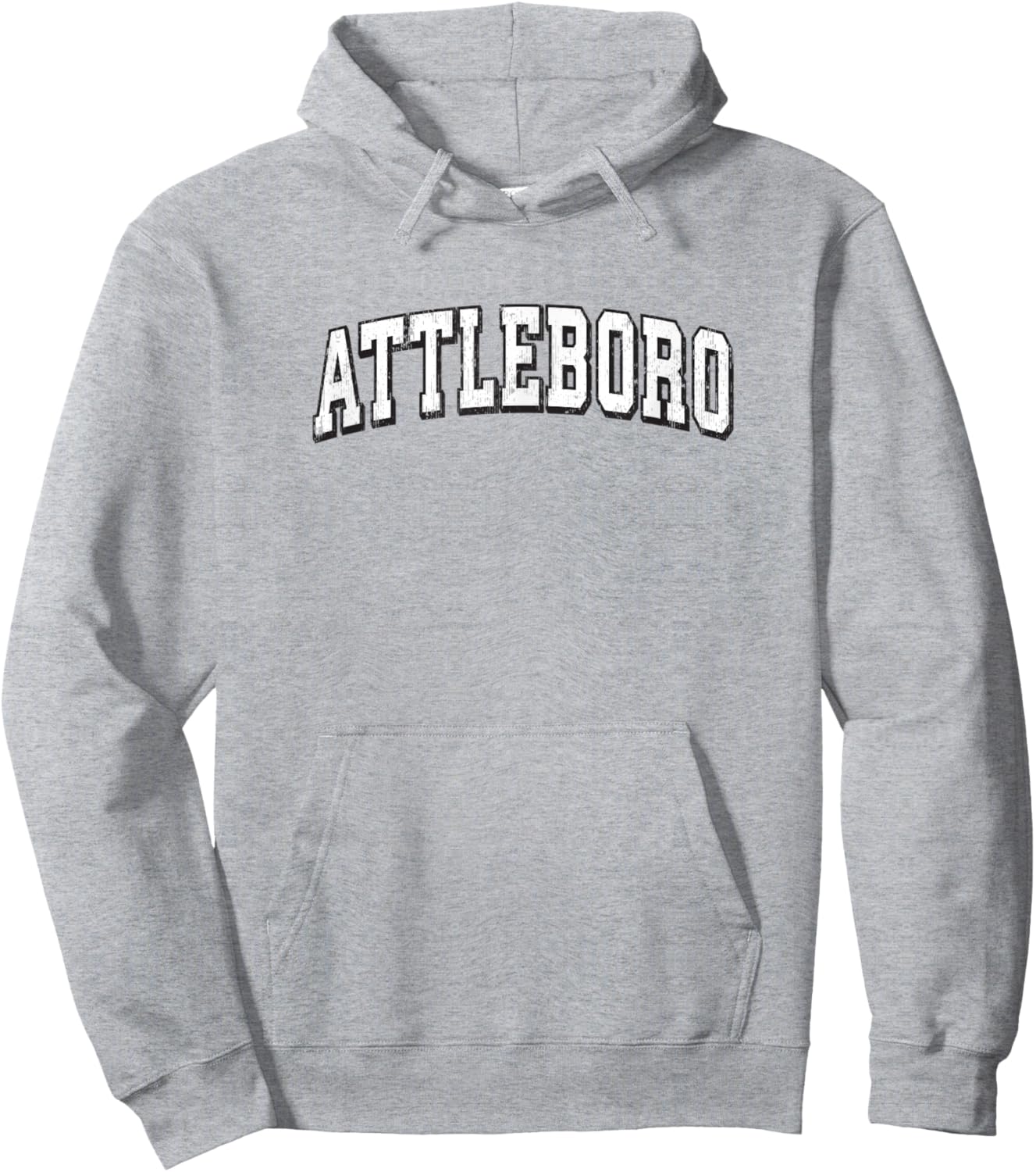 Attleboro Massachusetts Vintage Athletic Sports B&W Print Hoodie - Hoodie | Ash