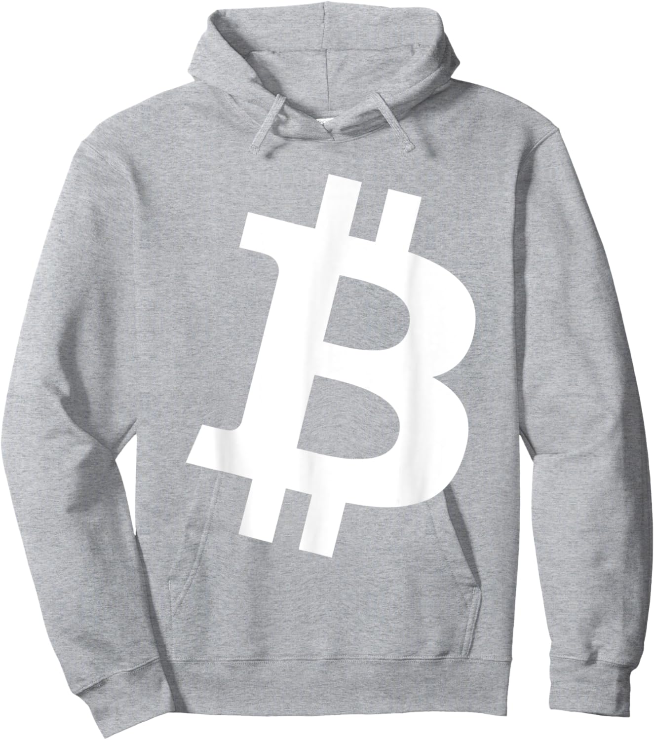 Big White BTC Bitcoin Logo Cryptocurrency Graphic Designs Hoodie - Hoodie | Ash