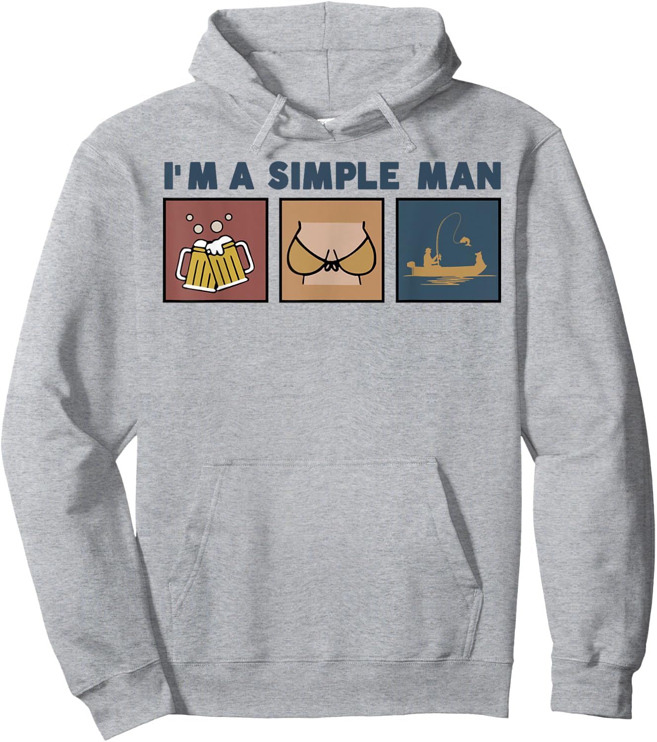 I'm A Simple Man Beer Boobs Fishing Hoodie - Hoodie | Ash