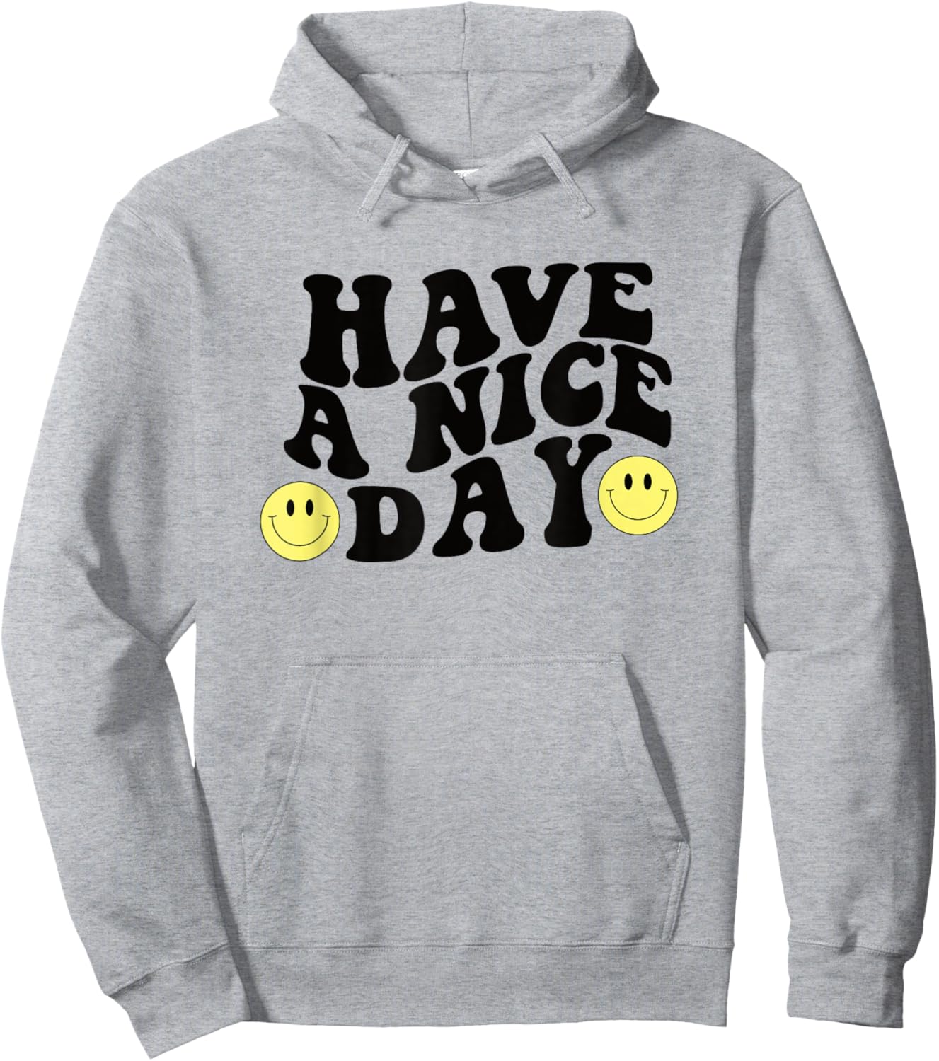 Have A Nice Day Cute Yellow Smile Smiling Face Retro Groovy Hoodie - Hoodie | Ash