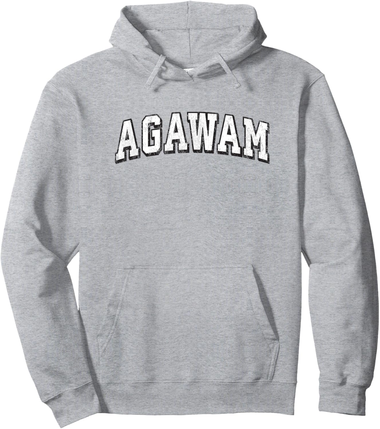 Agawam Massachusetts Vintage Athletic Sports B&W Print Hoodie - Hoodie | Ash