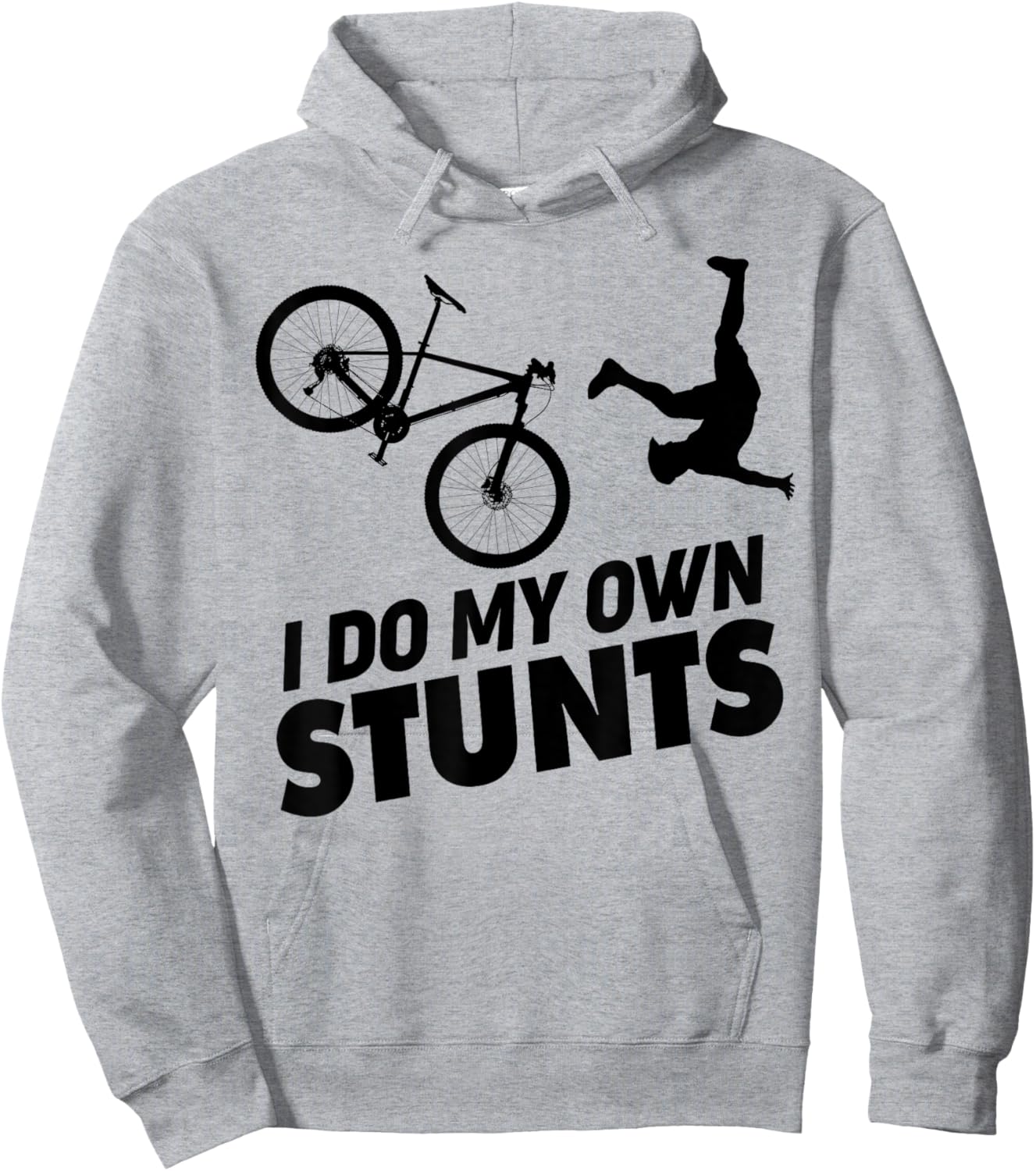 I Do My Own Stunts funny Mountain Bike Hoodie - Hoodie | Ash