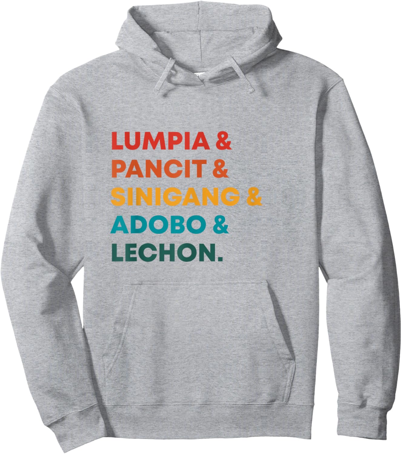 Retro Lumpia Pancit Sinigang Adobo And Lechon Filipino Food Hoodie - Hoodie | Ash