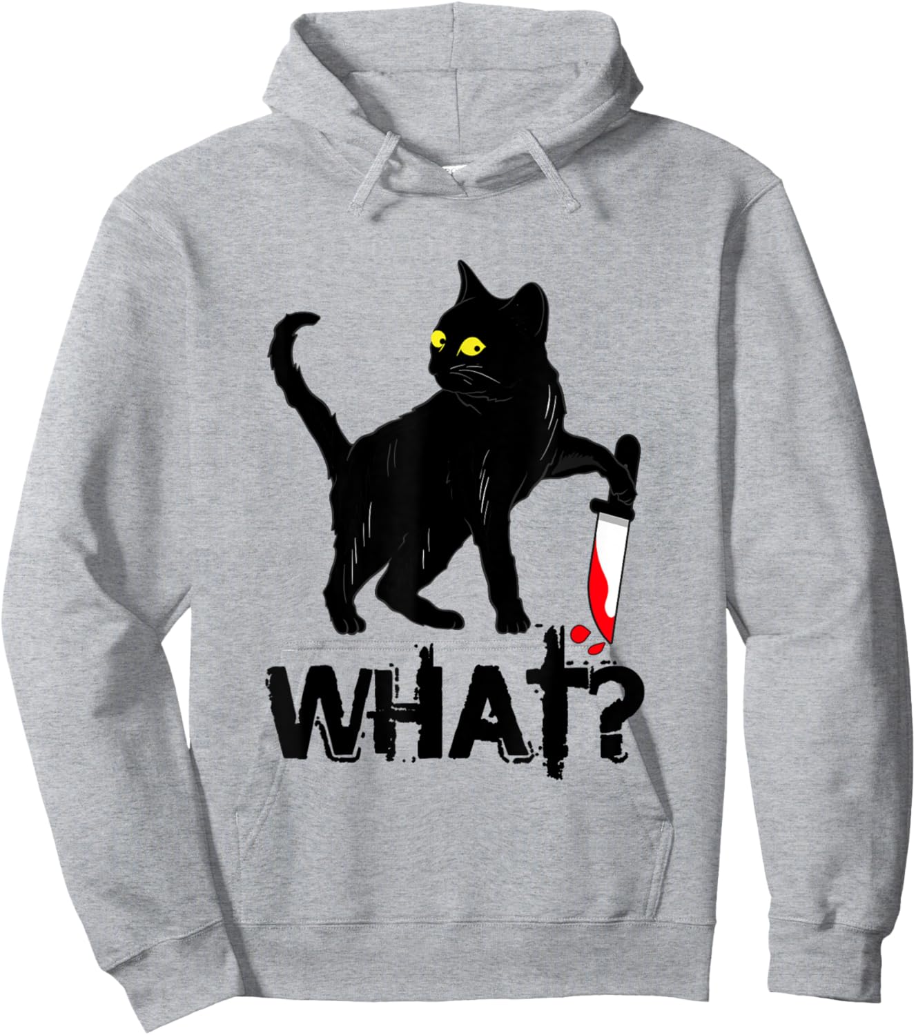 Cat What Shirt Murderous Black Cat With Knife Halloween Hoodie - Hoodie | Ash