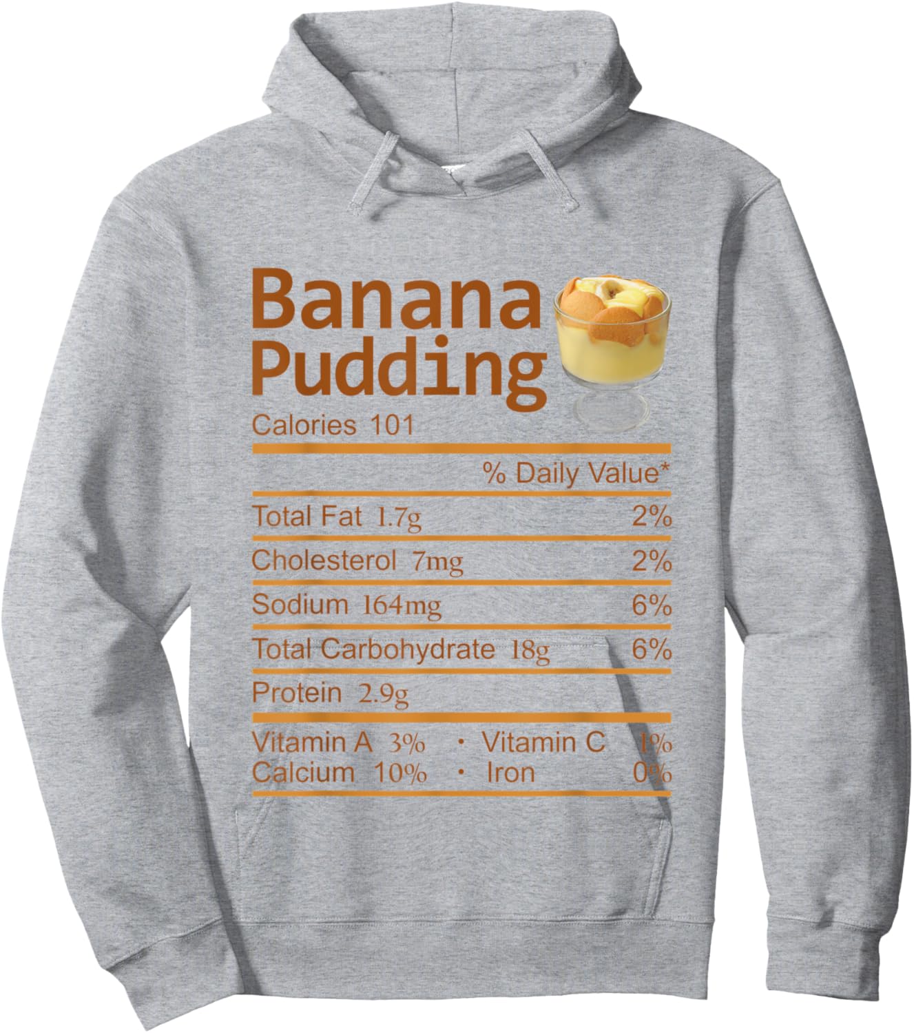 Banana Pudding Nutrition Facts Thanksgiving Costume Hoodie - Hoodie | Ash