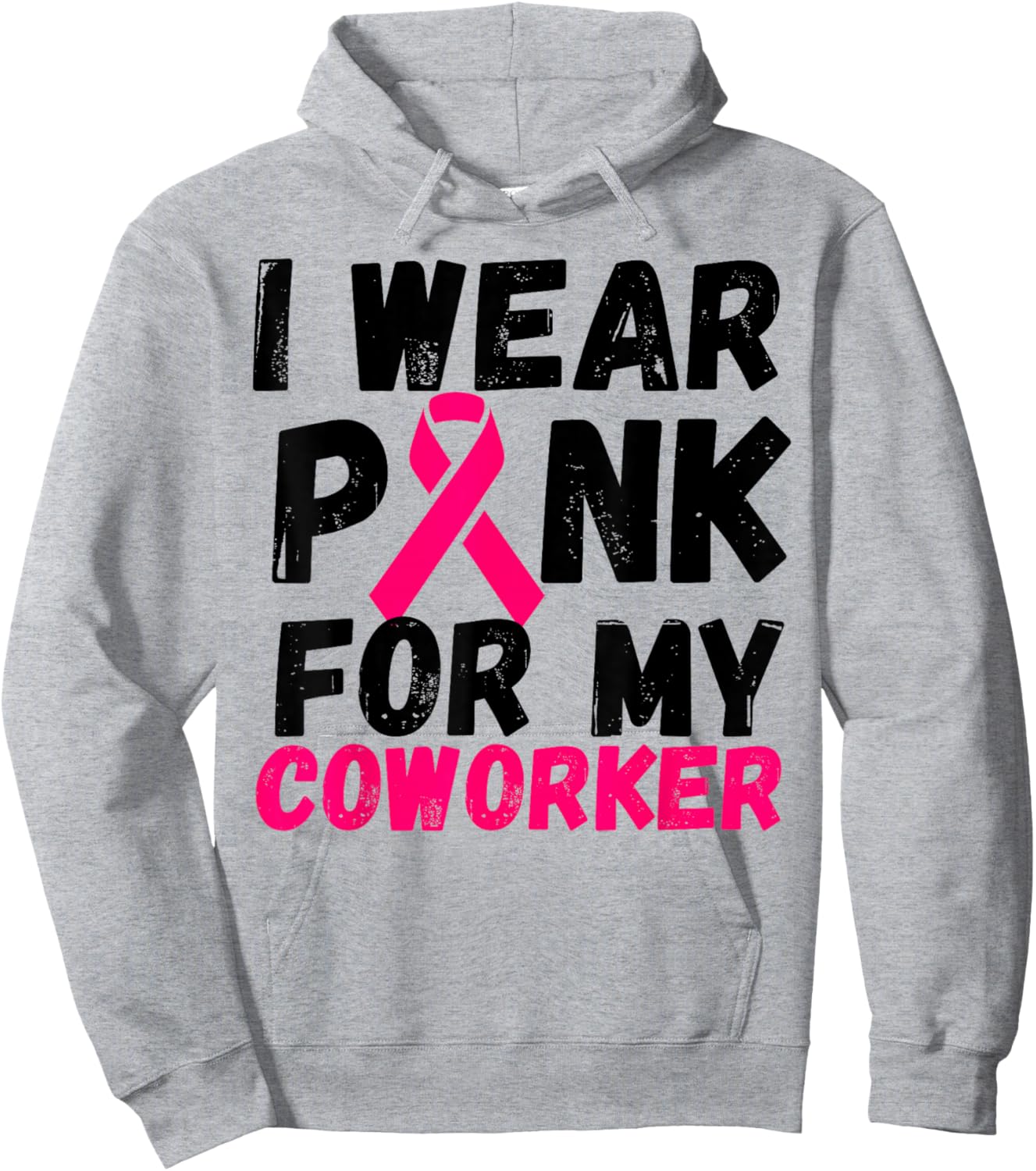 I wear Pink for my coworker Breast Cancer Support shirt Hoodie - Hoodie | Ash
