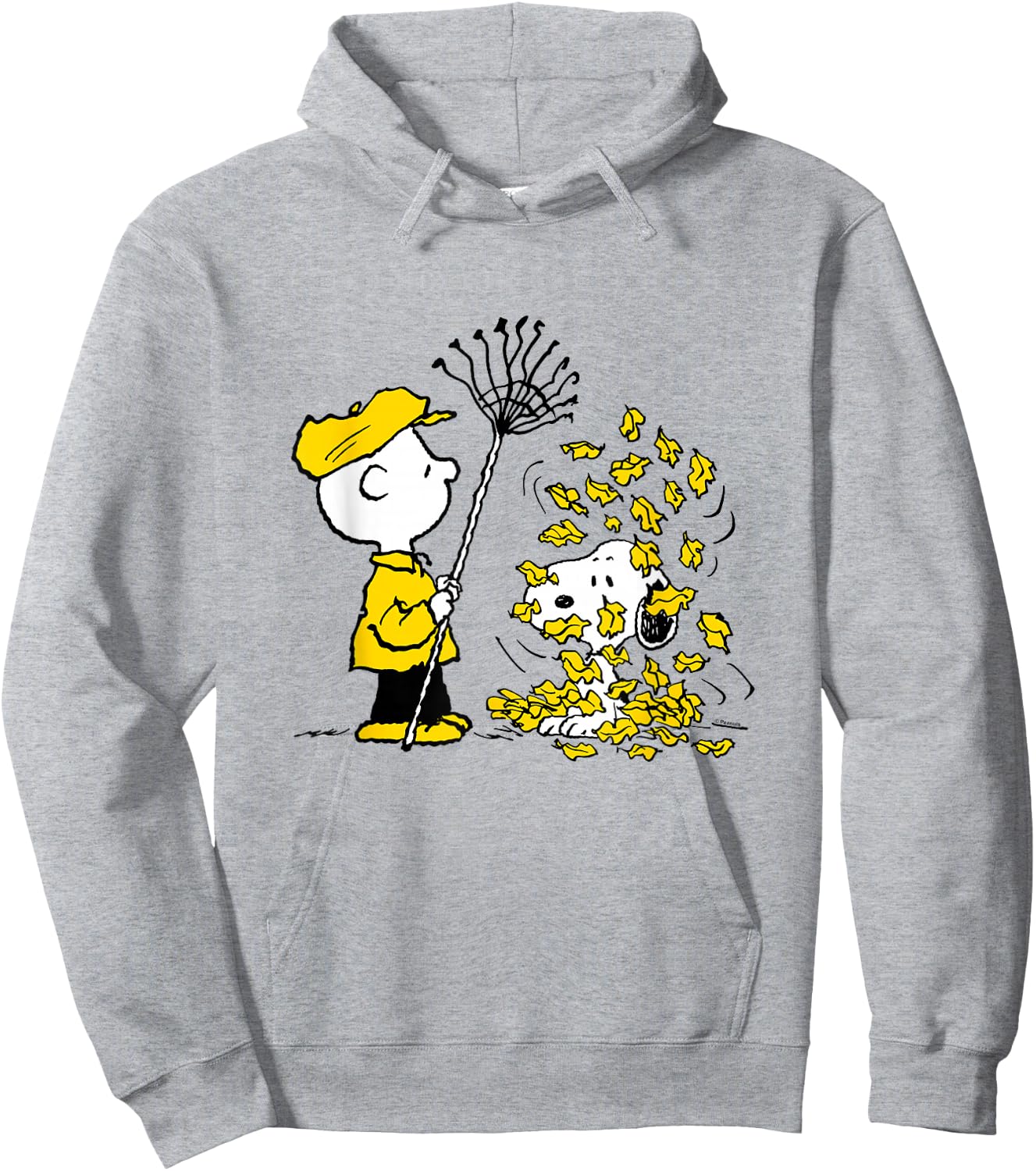 Peanuts - Charlie Brown Snoopy Fall Leaves Hoodie - Hoodie | Ash