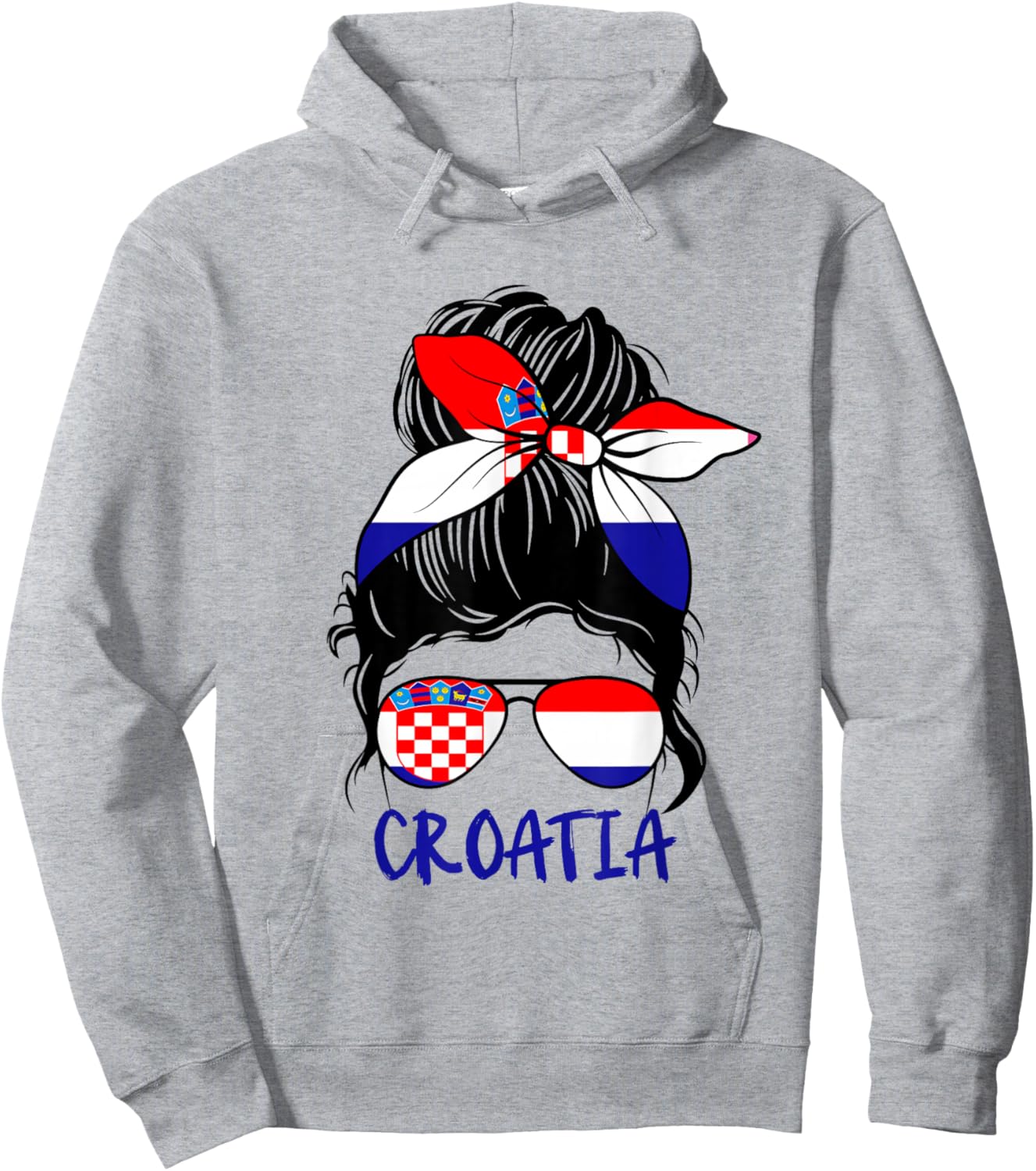Croatian Girl Croatian Woman Proud Croatia Flag Hrvatska Hoodie - Hoodie | Ash