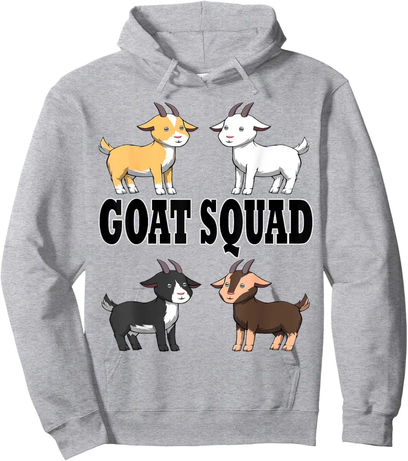 Smiling Goats Ironic Farm Animals Hoodie - Hoodie | Ash