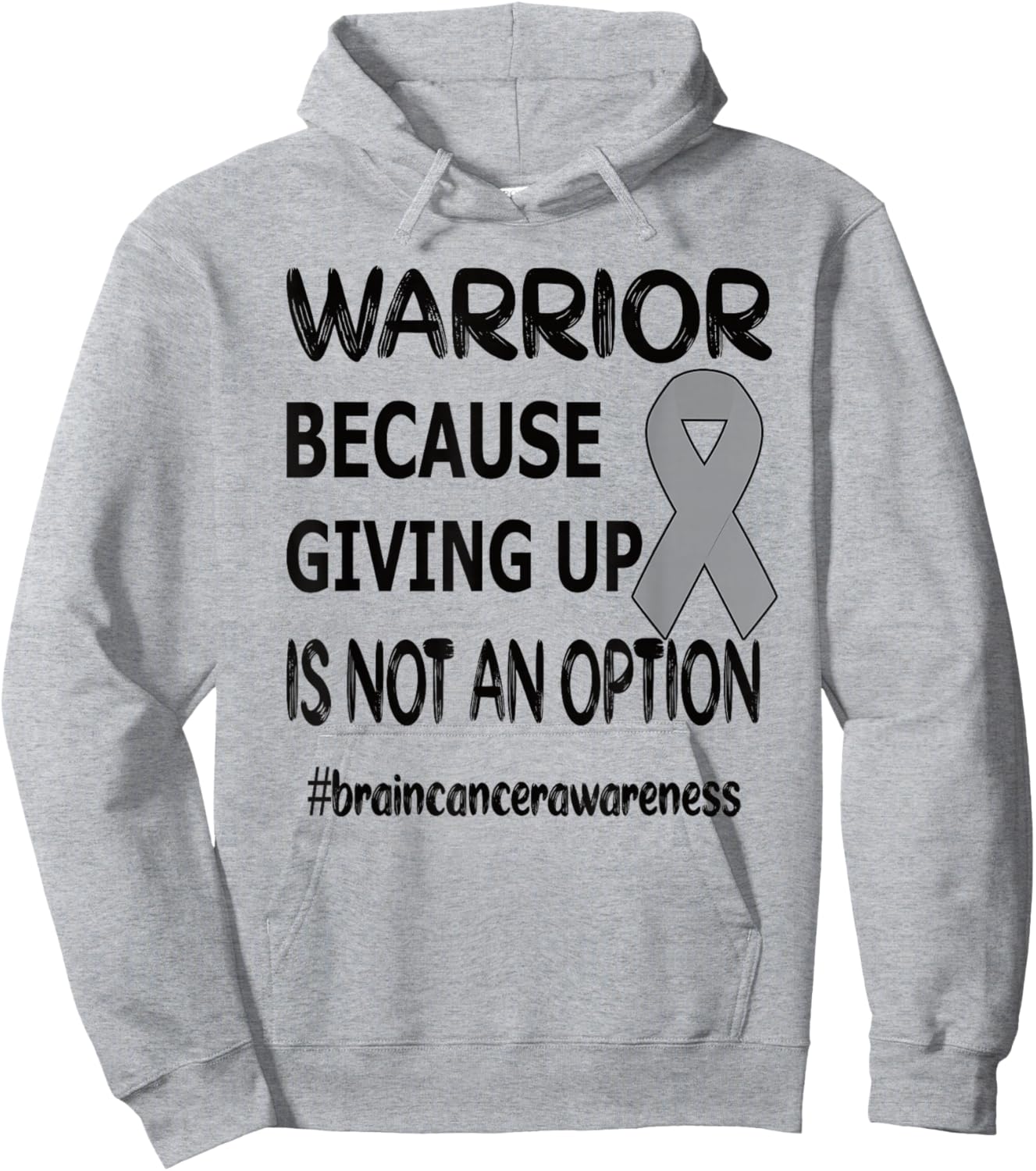Brain Tumor Awareness Month Brain Tumor Warrior Brain Cancer Awareness Ribbon Hoodie - Hoodie | Ash