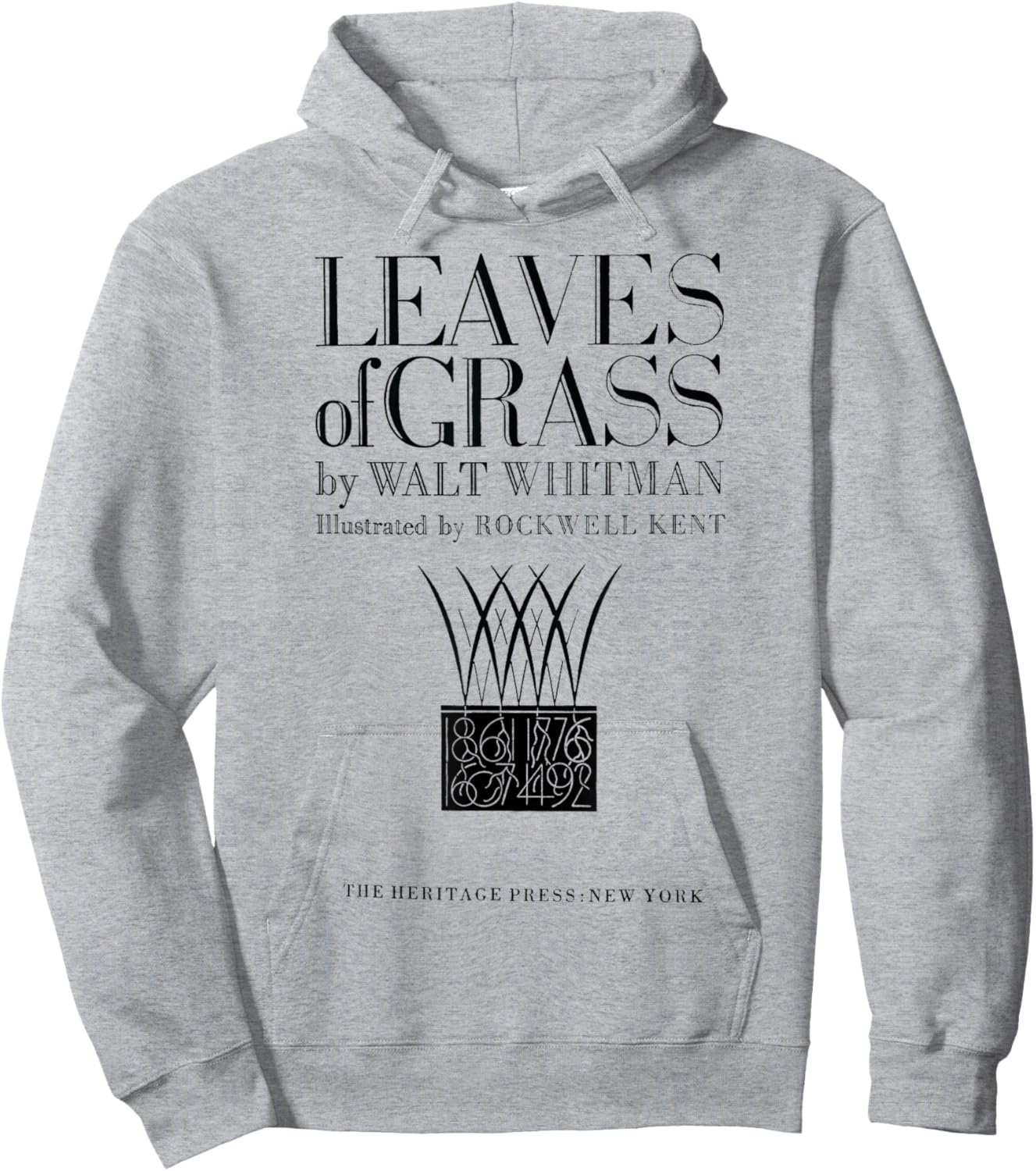 Leaves of Grass Walt Whitman Title Page Hoodie - Hoodie | Ash