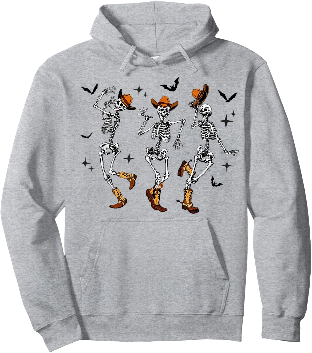 Skeleton Cowboy Dancing Halloween Hoodie - Hoodie | Ash