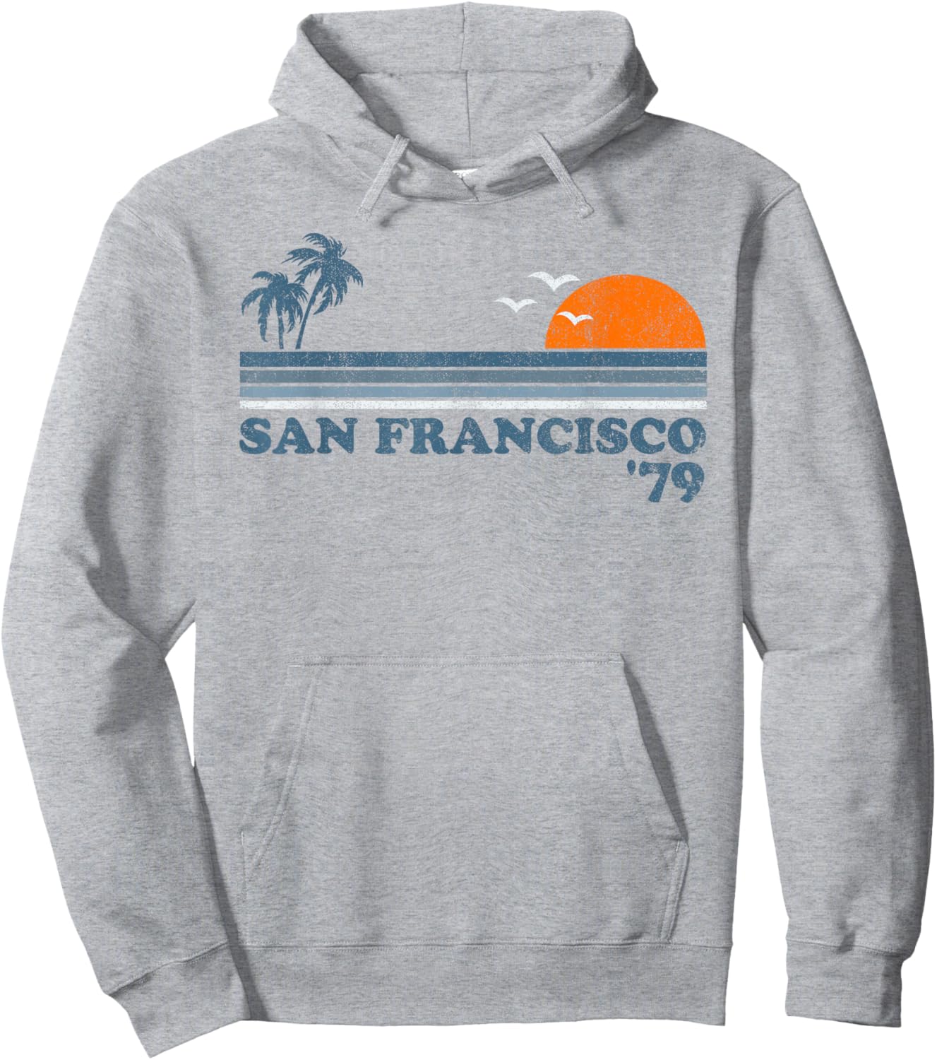 Vintage San Francisco California Beach Retro Surf 70's Gift Hoodie - Hoodie | Ash