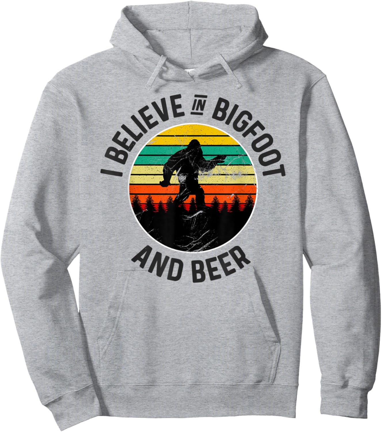 I Believe In Bigfoot & Beer Funny Sasquatch Hoodie - Hoodie | Ash