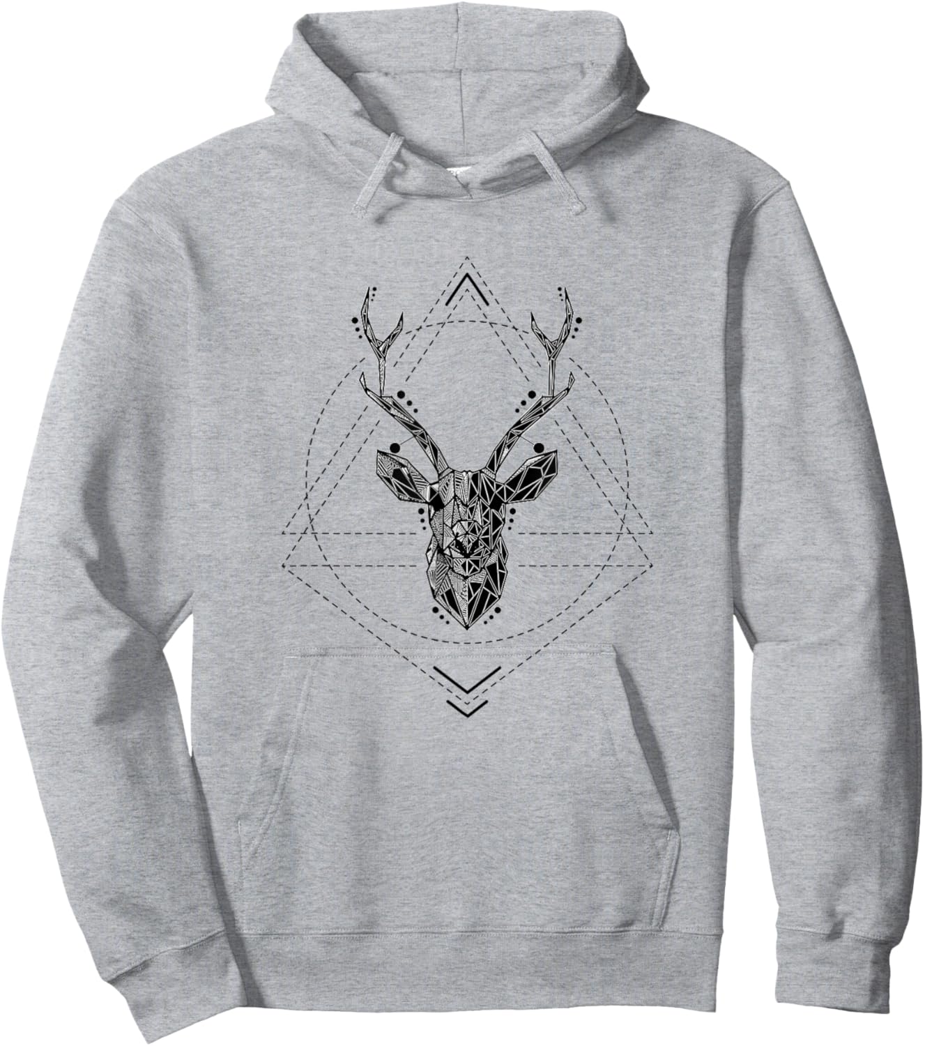 Deer Antlers Graphic Geometric Hunter Hoodie - Hoodie | Ash