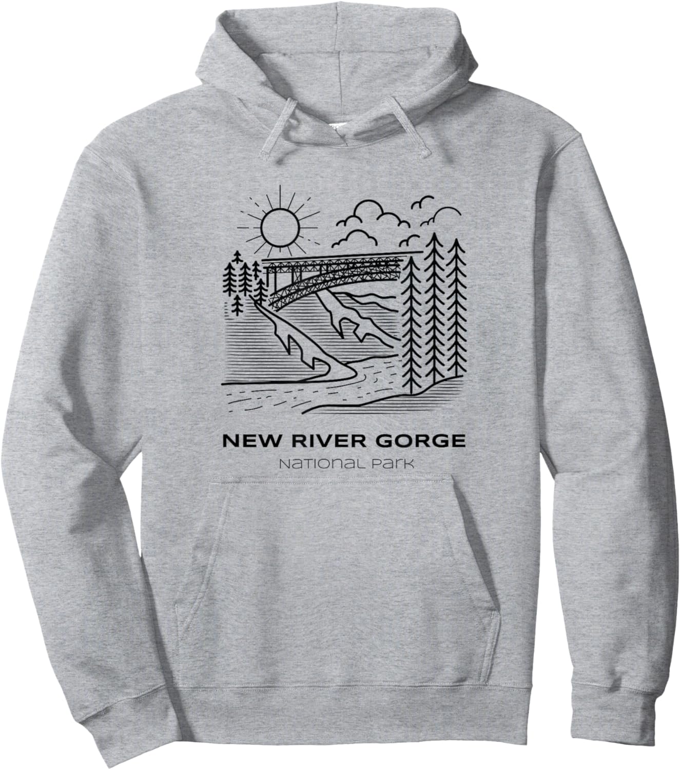 Vintage New River Gorge National Park Hike Hoodie - Hoodie | Ash